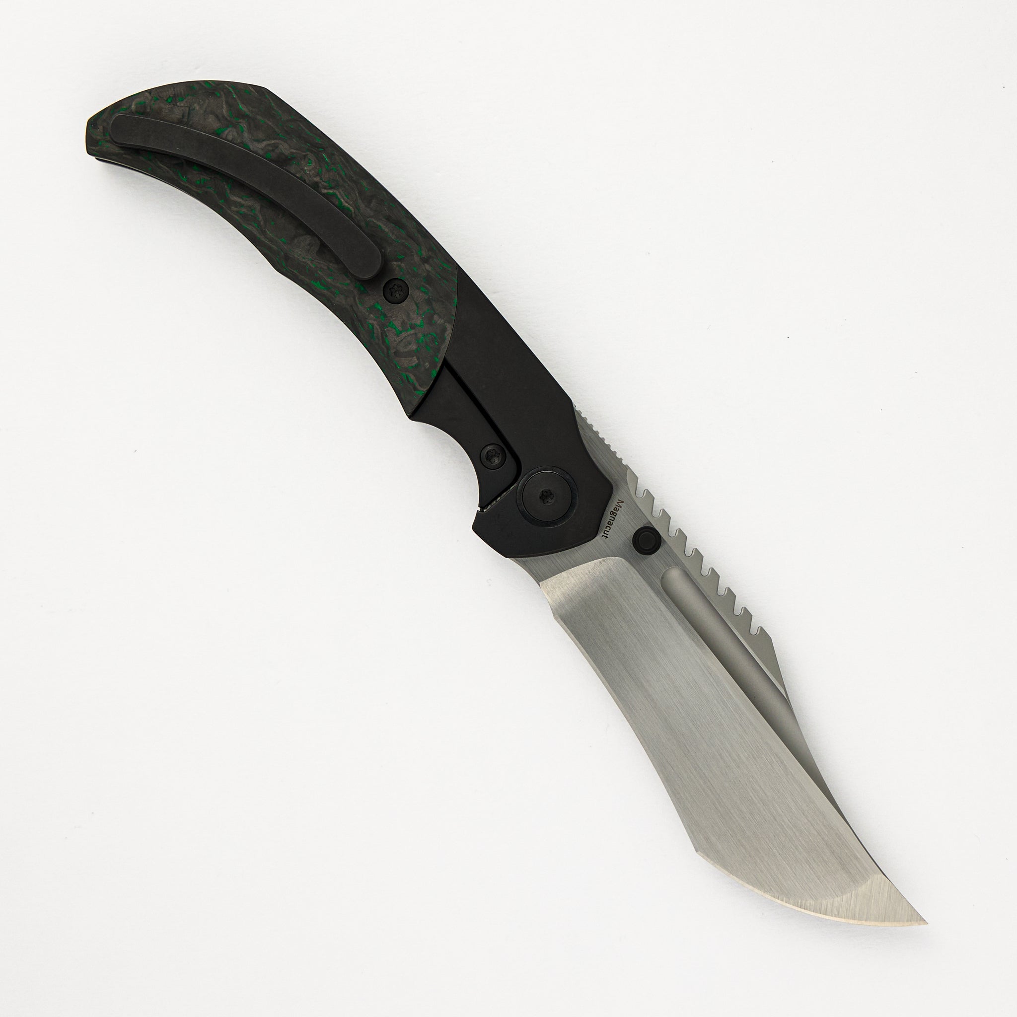 Mini Ultimatum - Hand Rub MagnaCut Blade Grind No. 2 - Green TechnoCarbo/Black PVD Titanium