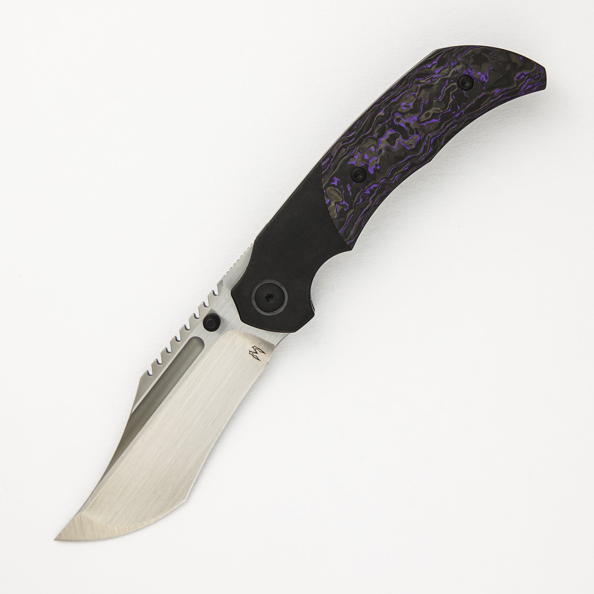 Mini Ultimatum - Hand Rub MagnaCut Blade Grind No. 2 - Purple TechnoCarbo/Black PVD Titanium