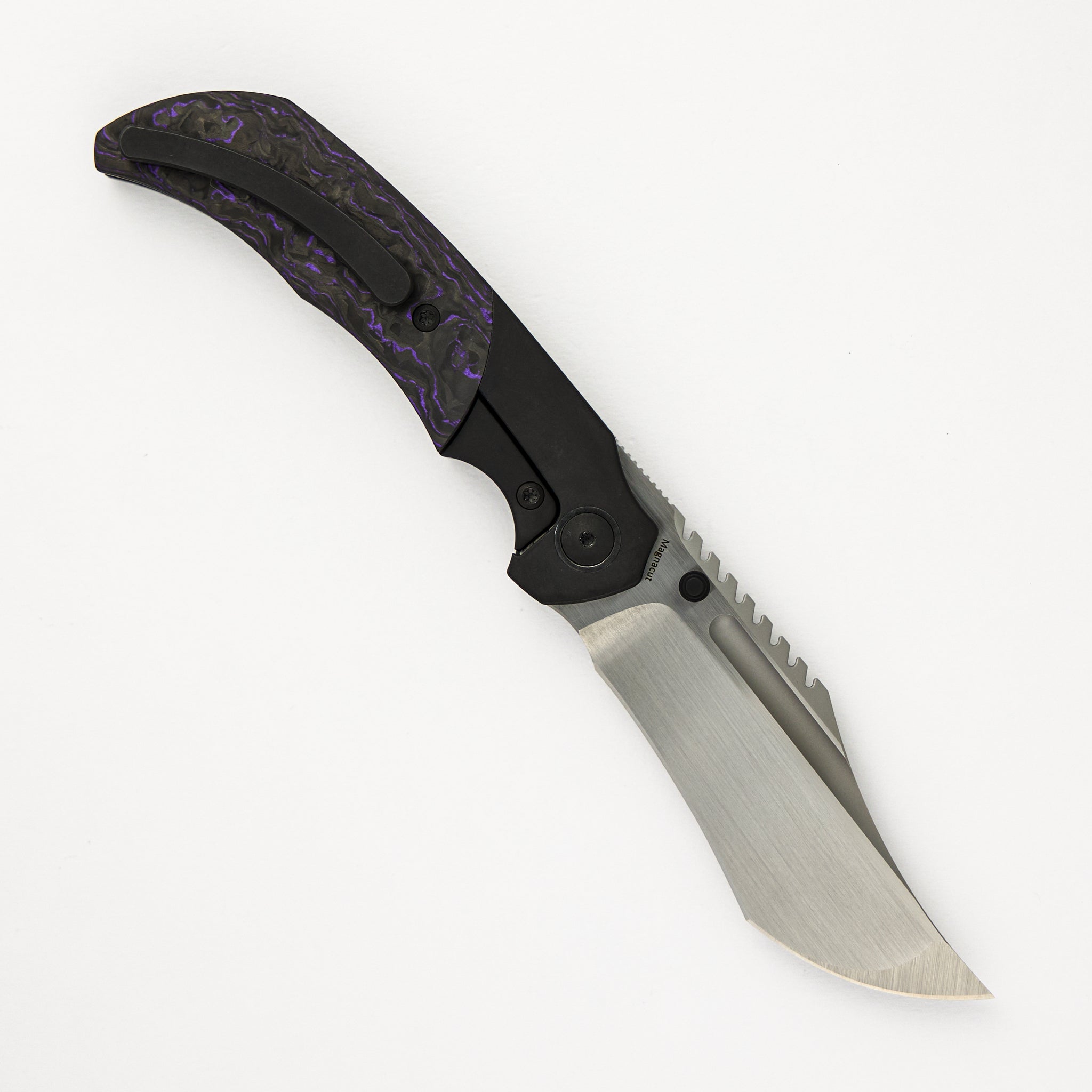 Mini Ultimatum - Hand Rub MagnaCut Blade Grind No. 2 - Purple TechnoCarbo/Black PVD Titanium