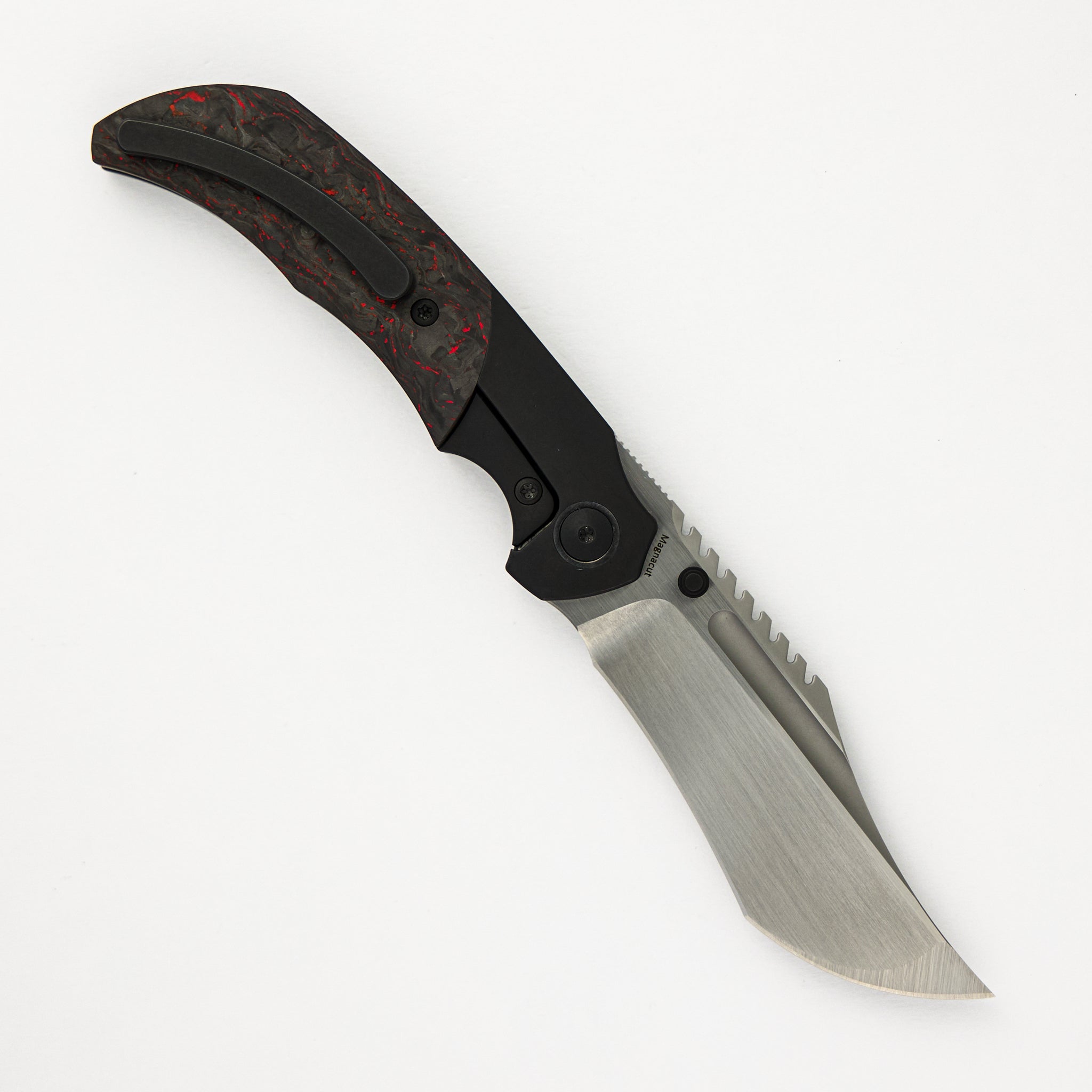 Mini Ultimatum - Hand Rub MagnaCut Blade Grind No. 2 - Red TechnoCarbo/Black PVD Titanium