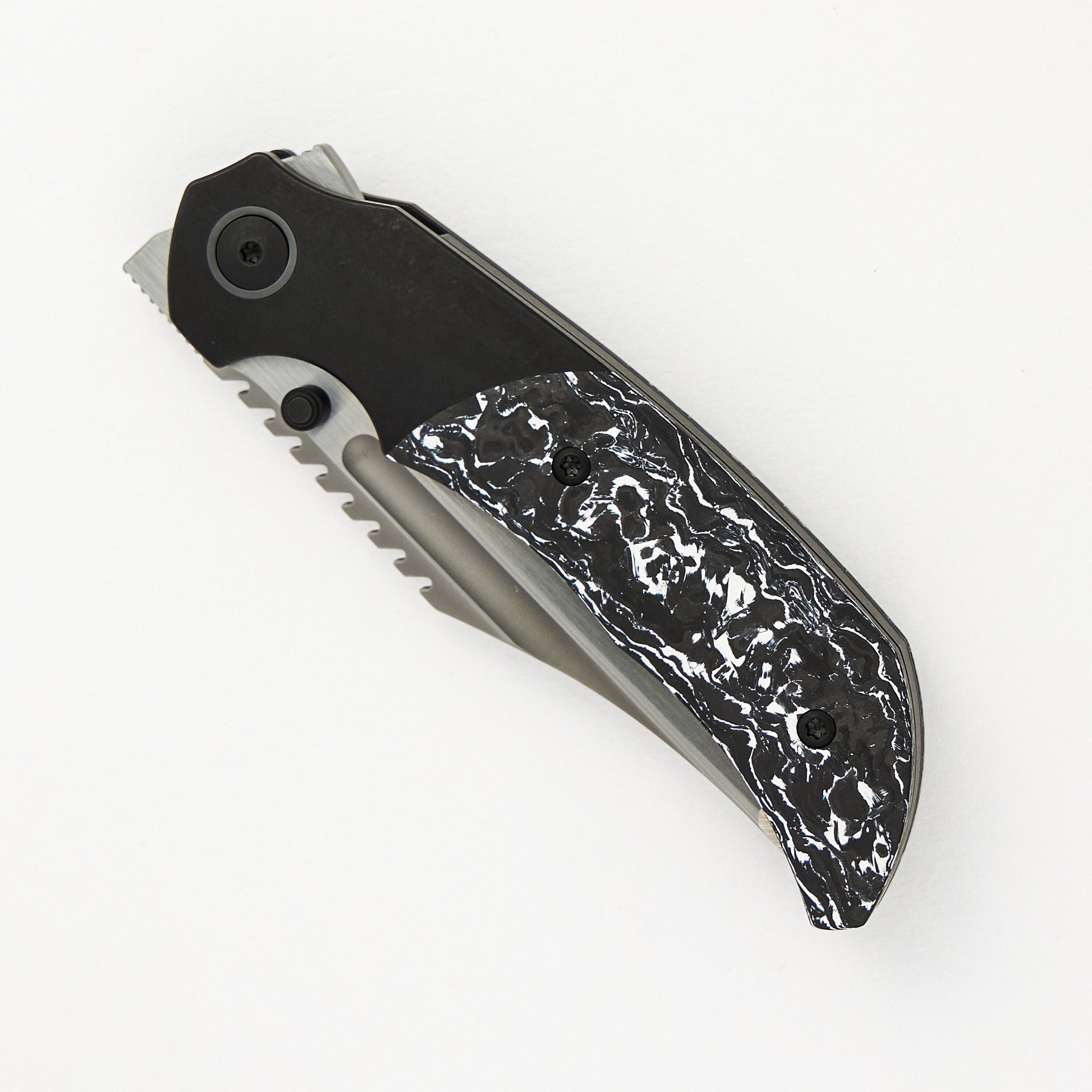 Mini Ultimatum - Hand Rub MagnaCut Blade Grind No. 2 - White TechnoCarbo/Black PVD Titanium