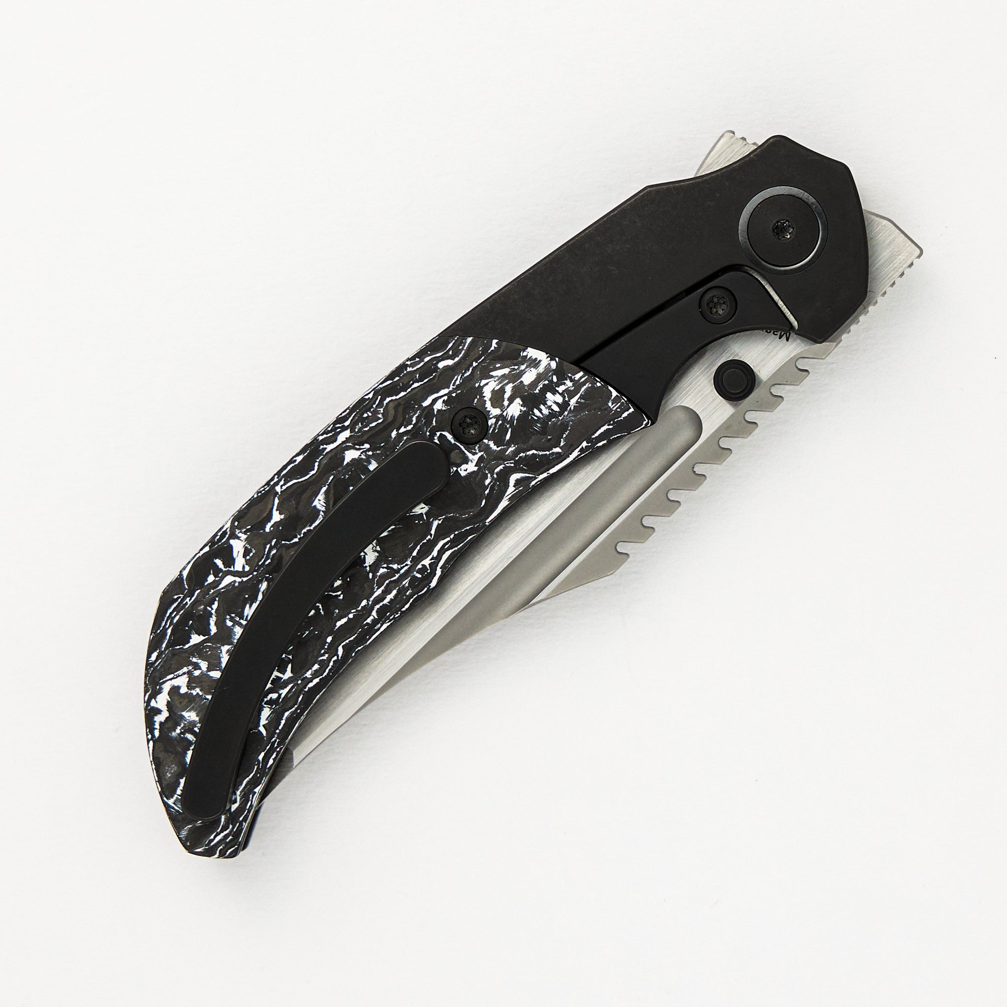 Mini Ultimatum - Hand Rub MagnaCut Blade Grind No. 2 - White TechnoCarbo/Black PVD Titanium