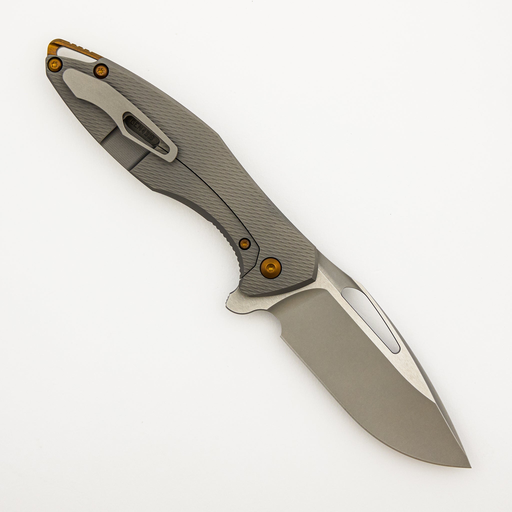 Arius - Corda Titanium Handle - Bronze Hardware - Burnished W/ Polished Flats M390 Blade