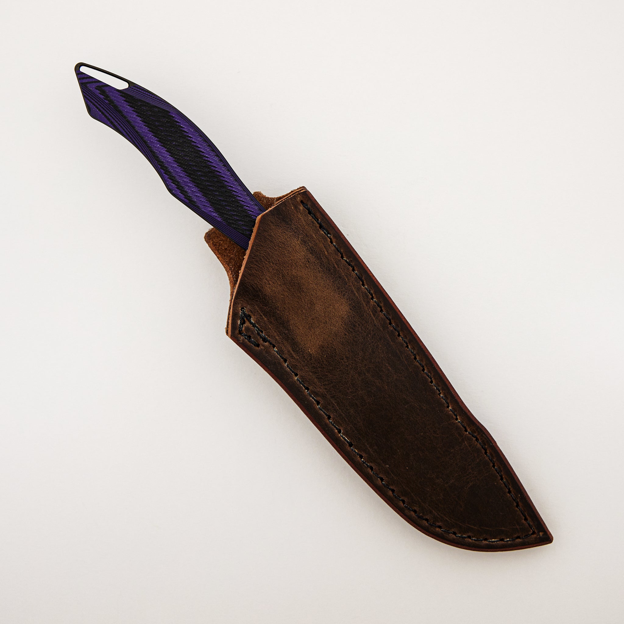 Helo - Black and Purple G10 Handle - Raw DLC MagnaCut Blade