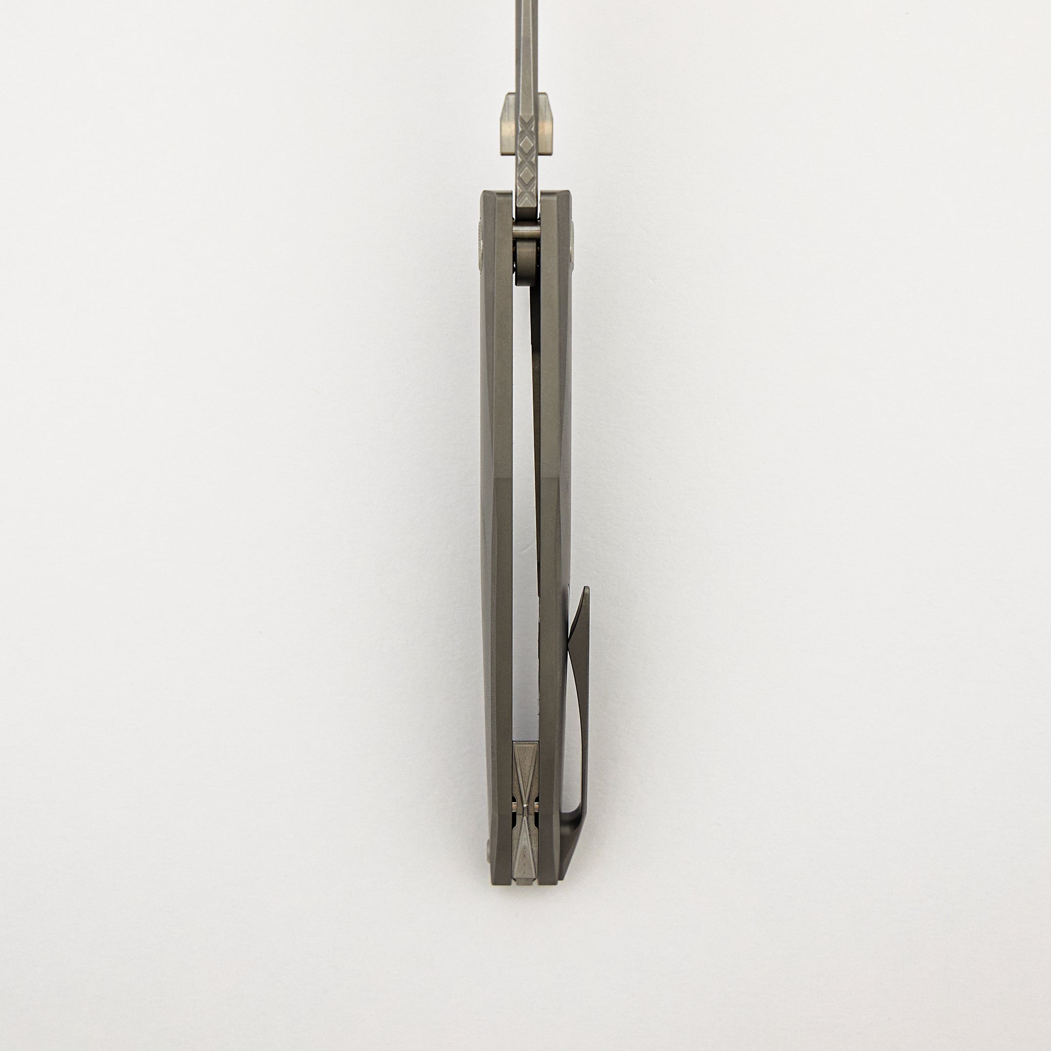 Xenon - Smooth Titanium Handle - Silver Hardware - Burnished W/ Polished Flats M390 Blade