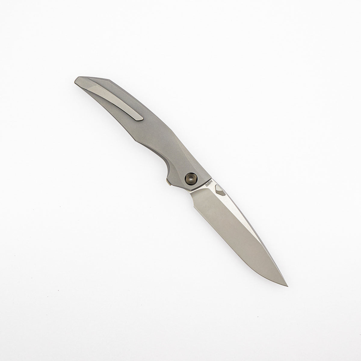 Xenon - Smooth Titanium Handle - DLC Hardware - Burnished W/ Polished Flats M390 Blade