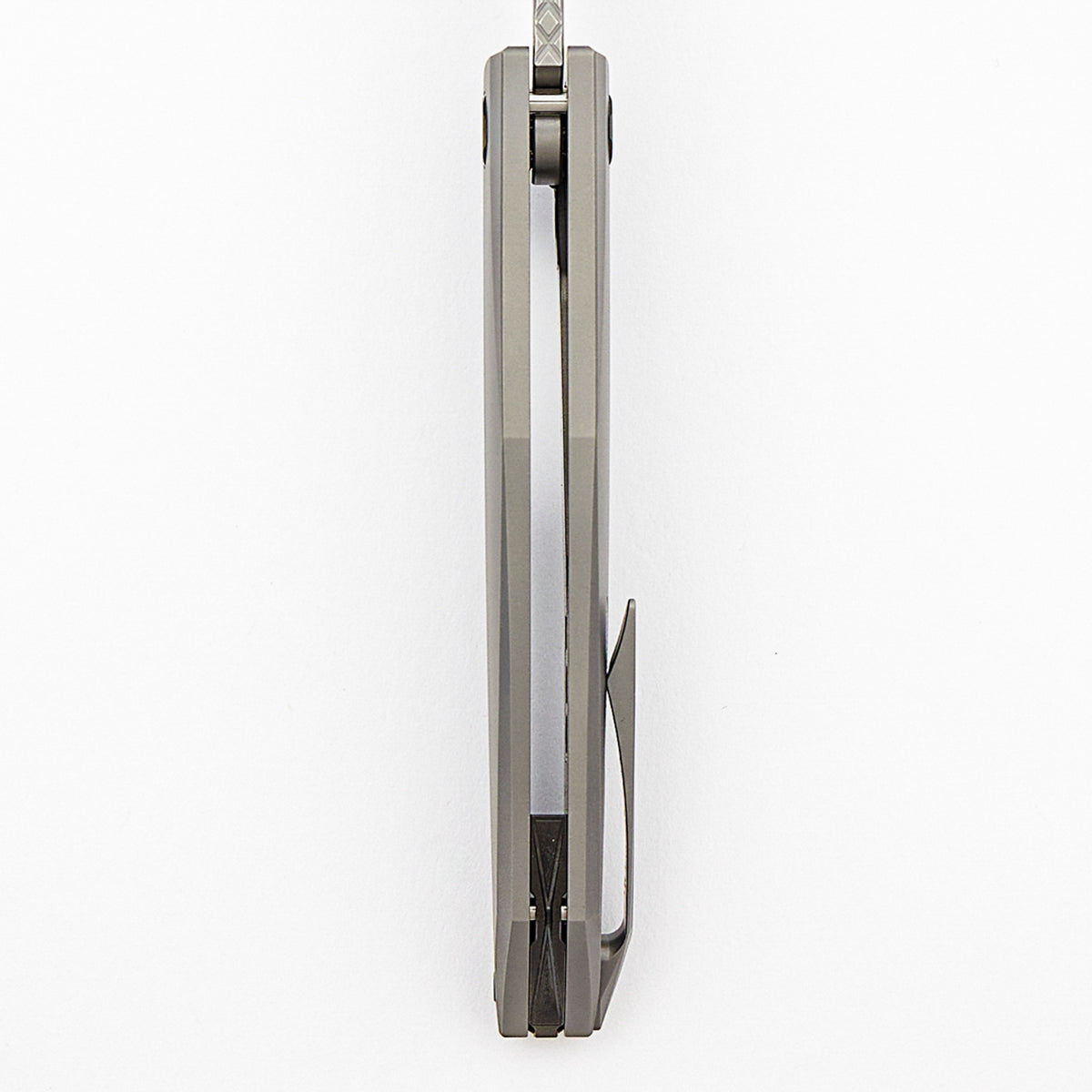 Xenon - Smooth Titanium Handle - DLC Hardware - Burnished W/ Polished Flats M390 Blade