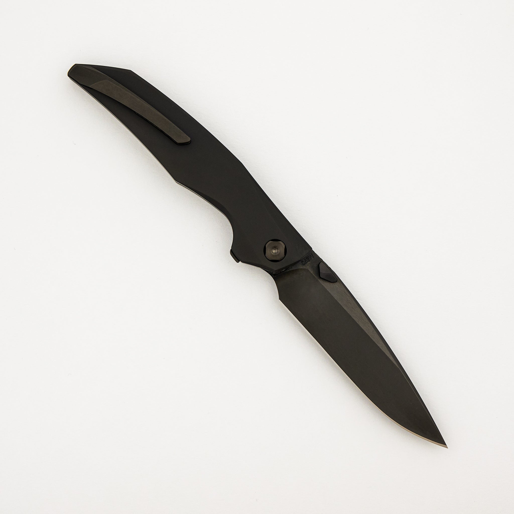 Xenon - Smooth Matte DLC Titanium Handle - DLC Burnished W/ Polished Flats M390 Blade