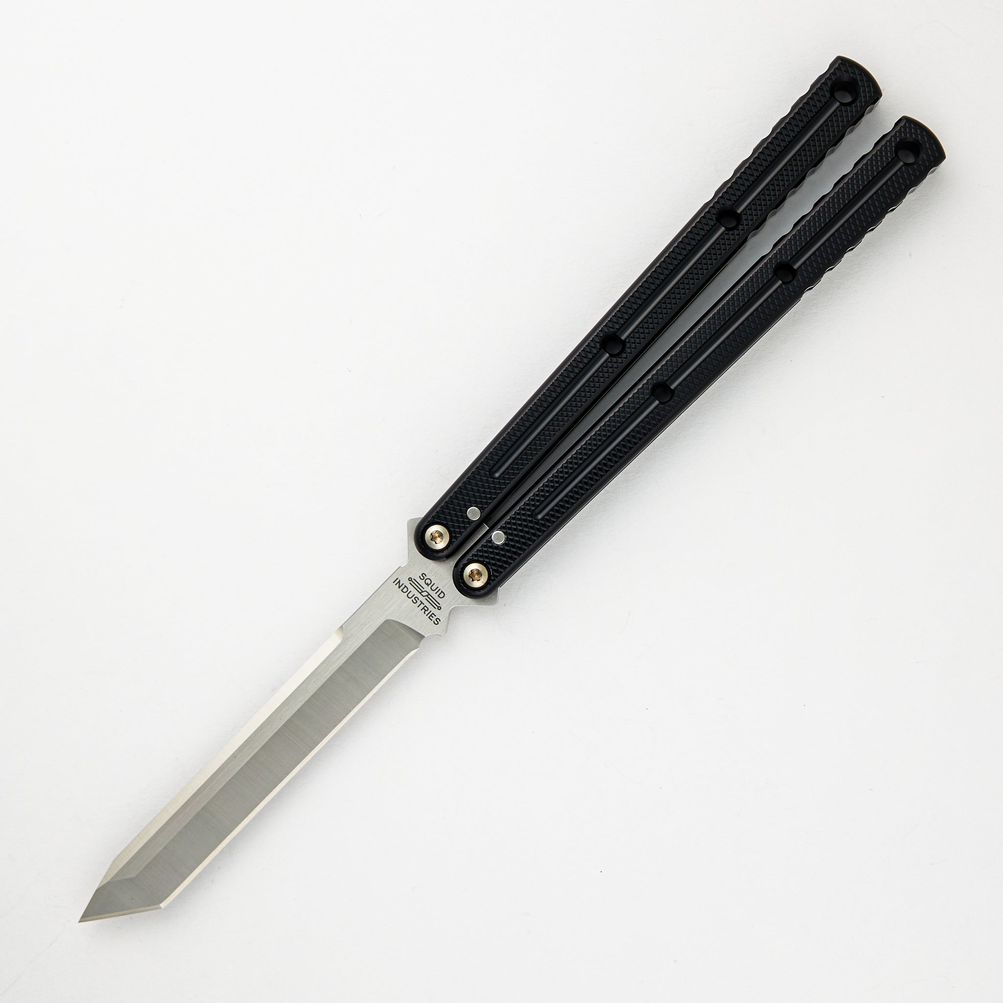 Squid Industries Krake Raken - Satin Tanto Blade - Black Aluminum Handle - V3