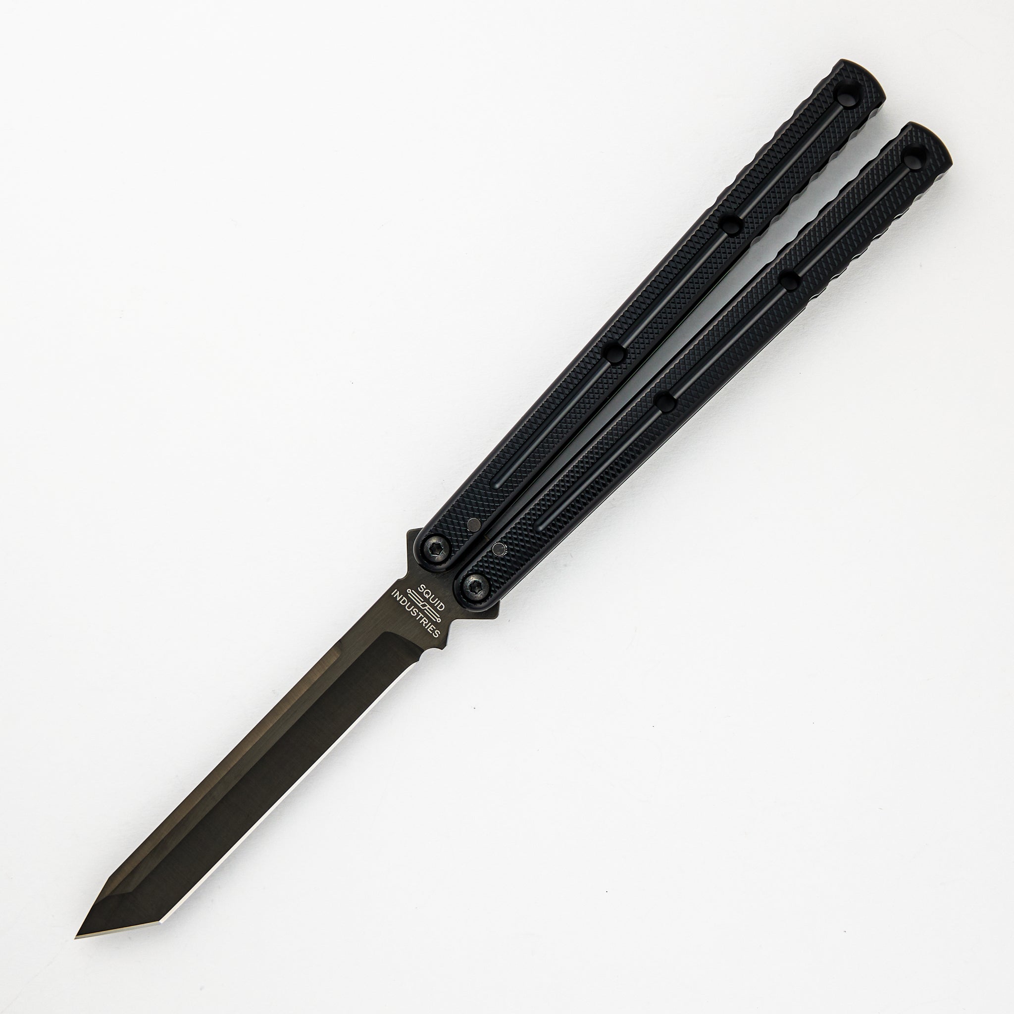 Squid Industries Krake Raken - Inked Tanto Blade - Black Aluminum Handle - V3