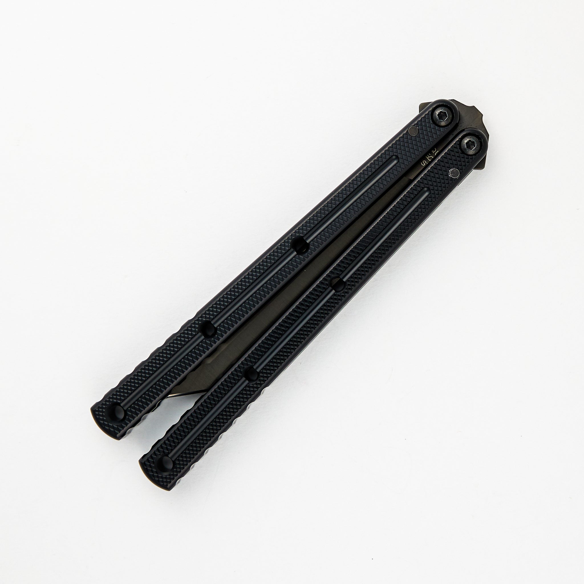Krake Raken - Inked Tanto Blade - Black Aluminum Handle - V3