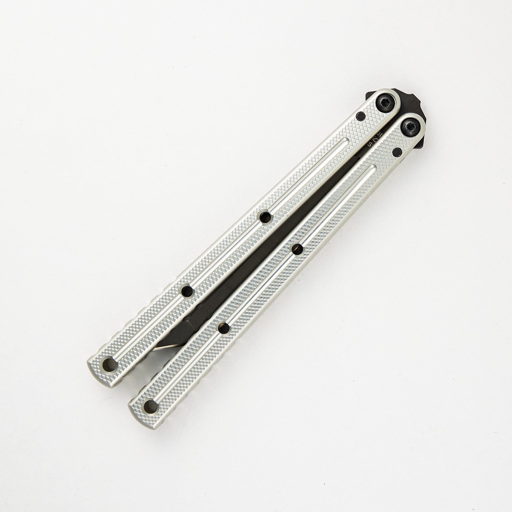 Krake Raken - Inked Tanto Blade - Silver Aluminum Handle - V3