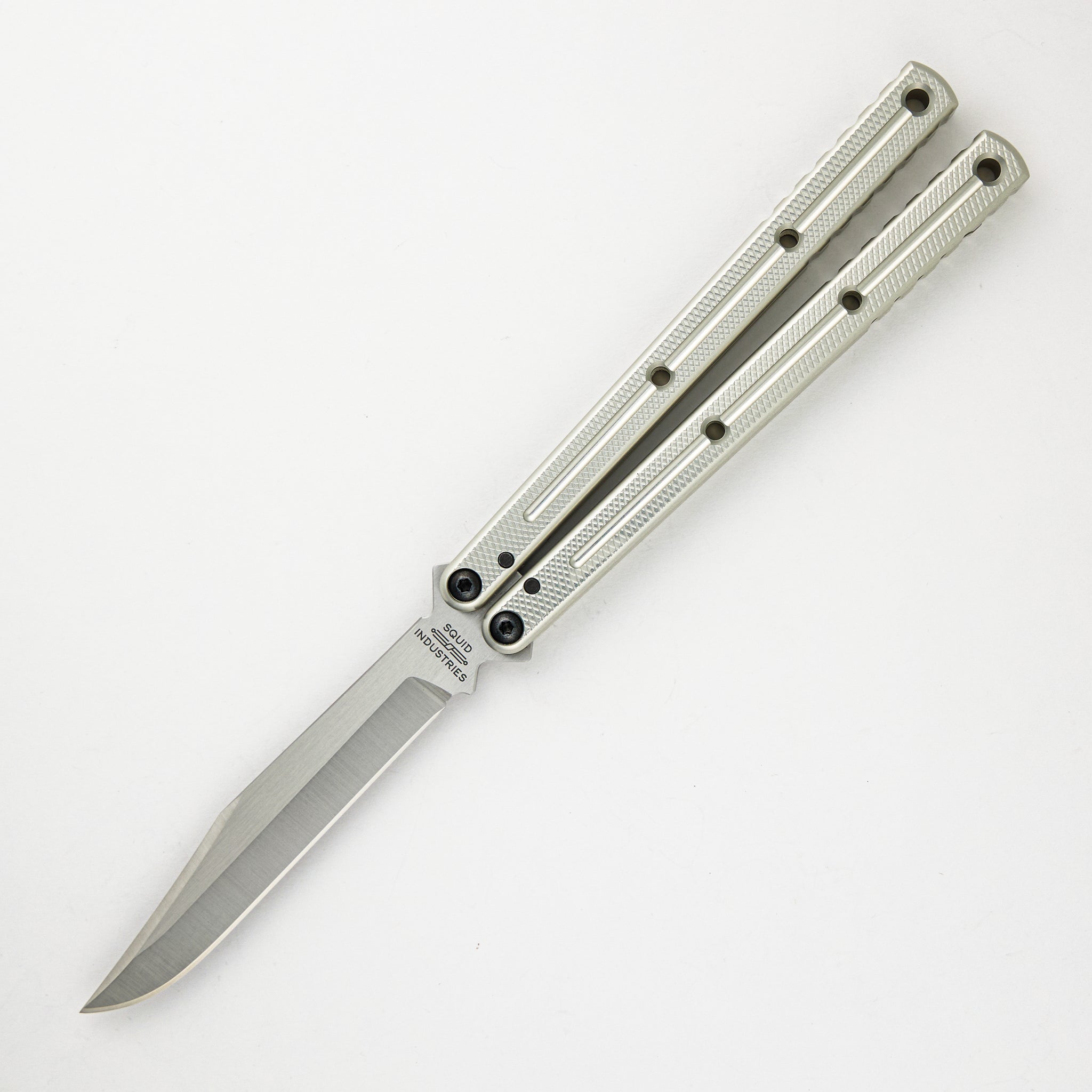 Krake Raken - Satin Bowie Blade - Silver Aluminum Handle - V3