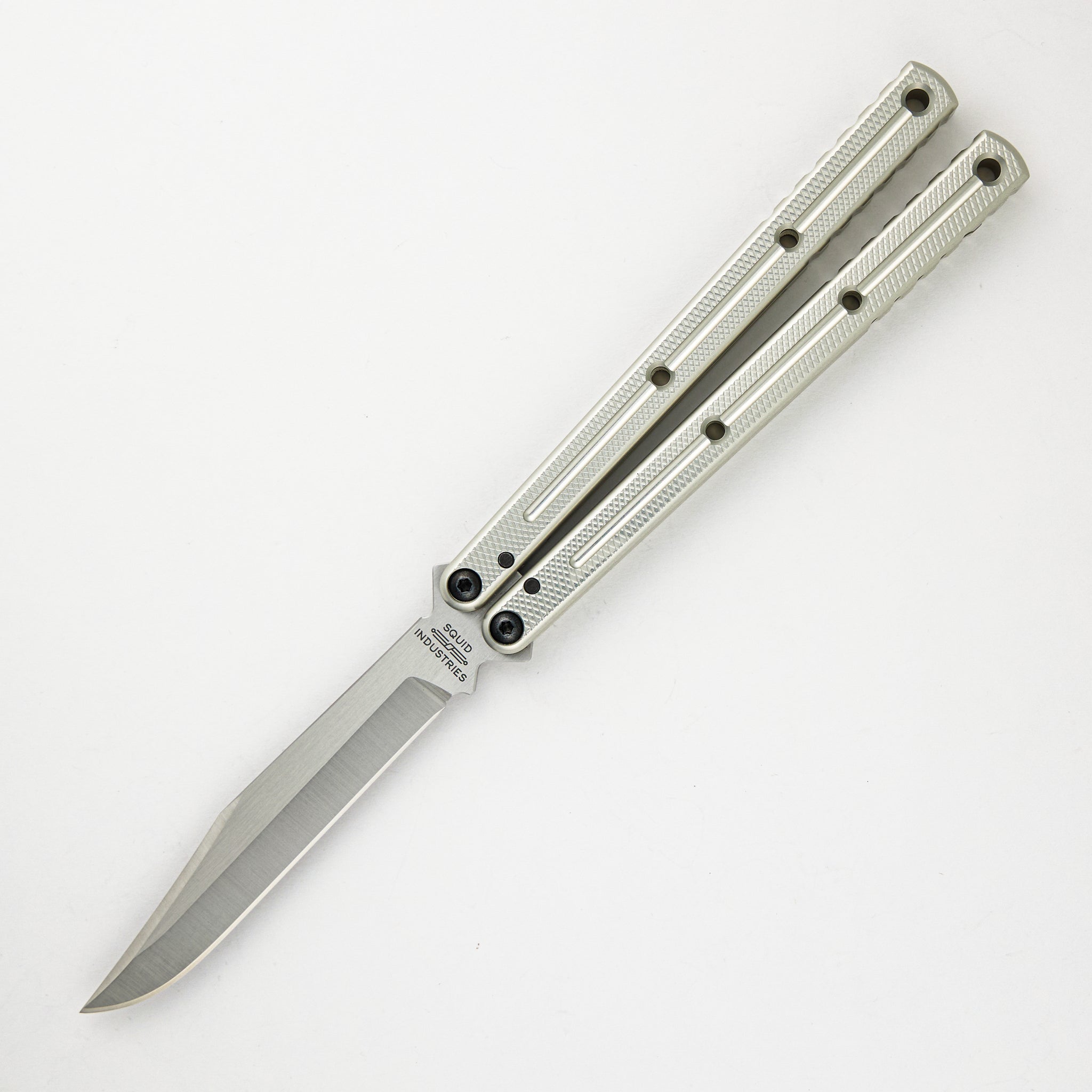 Squid Industries Krake Raken - Satin Bowie Blade - Silver Aluminum Handle - V3