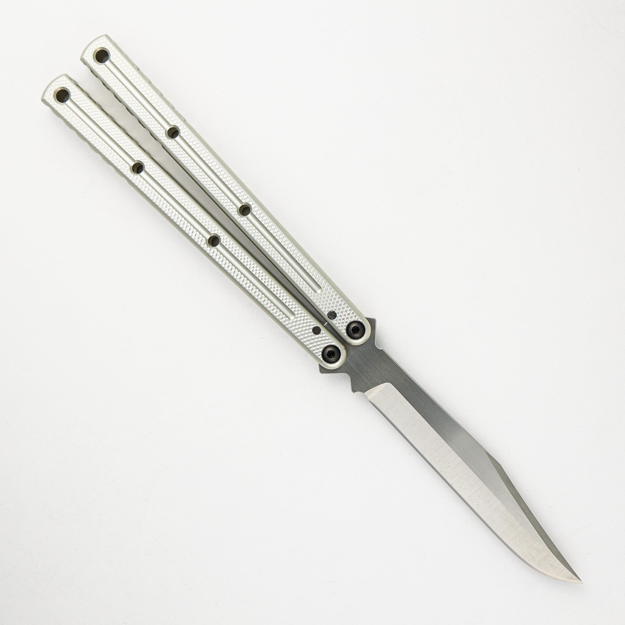 Krake Raken - Satin Bowie Blade - Silver Aluminum Handle - V3