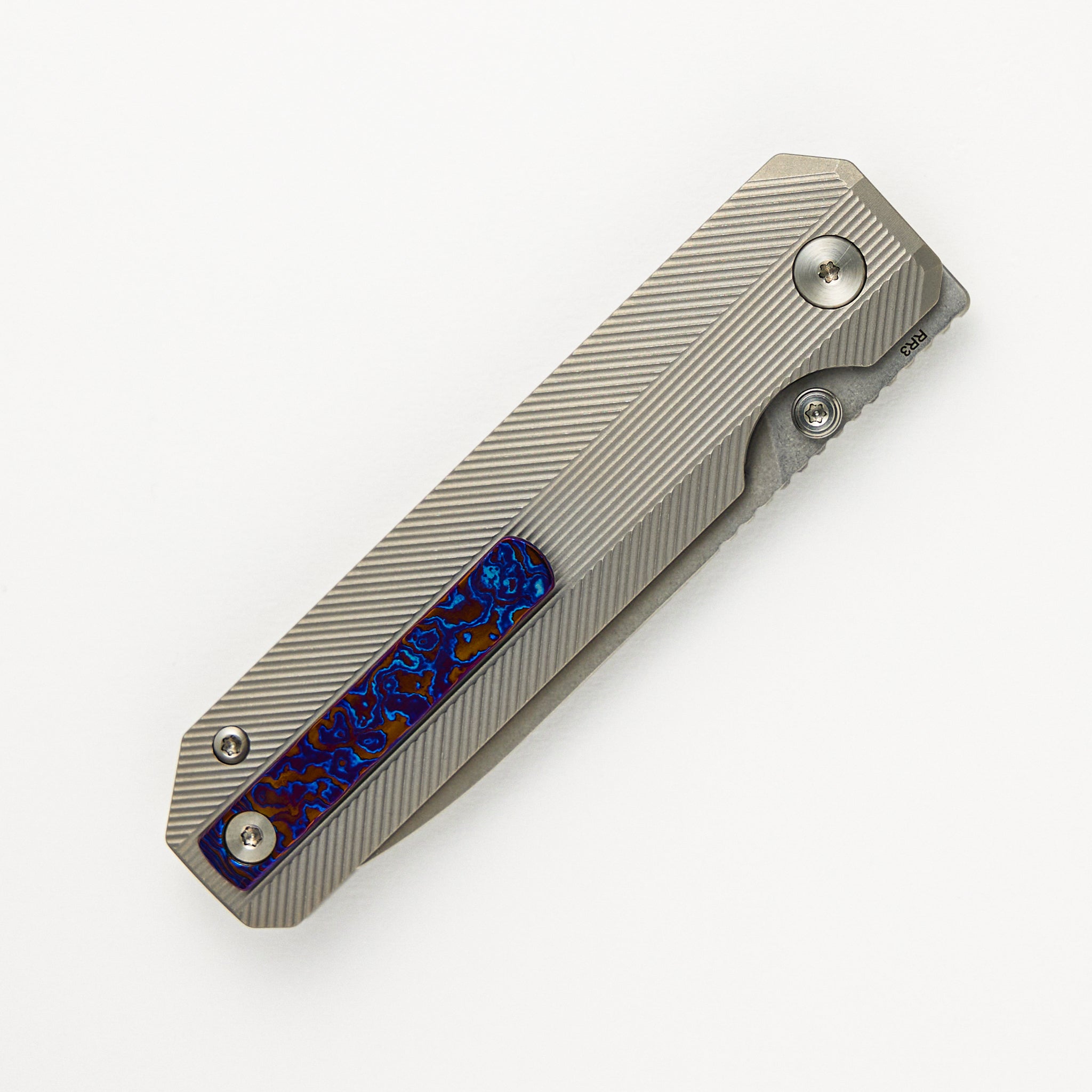 RR3 - Stonemilled - Stonewashed Vanax SuperClean Blade - Timascus Clip