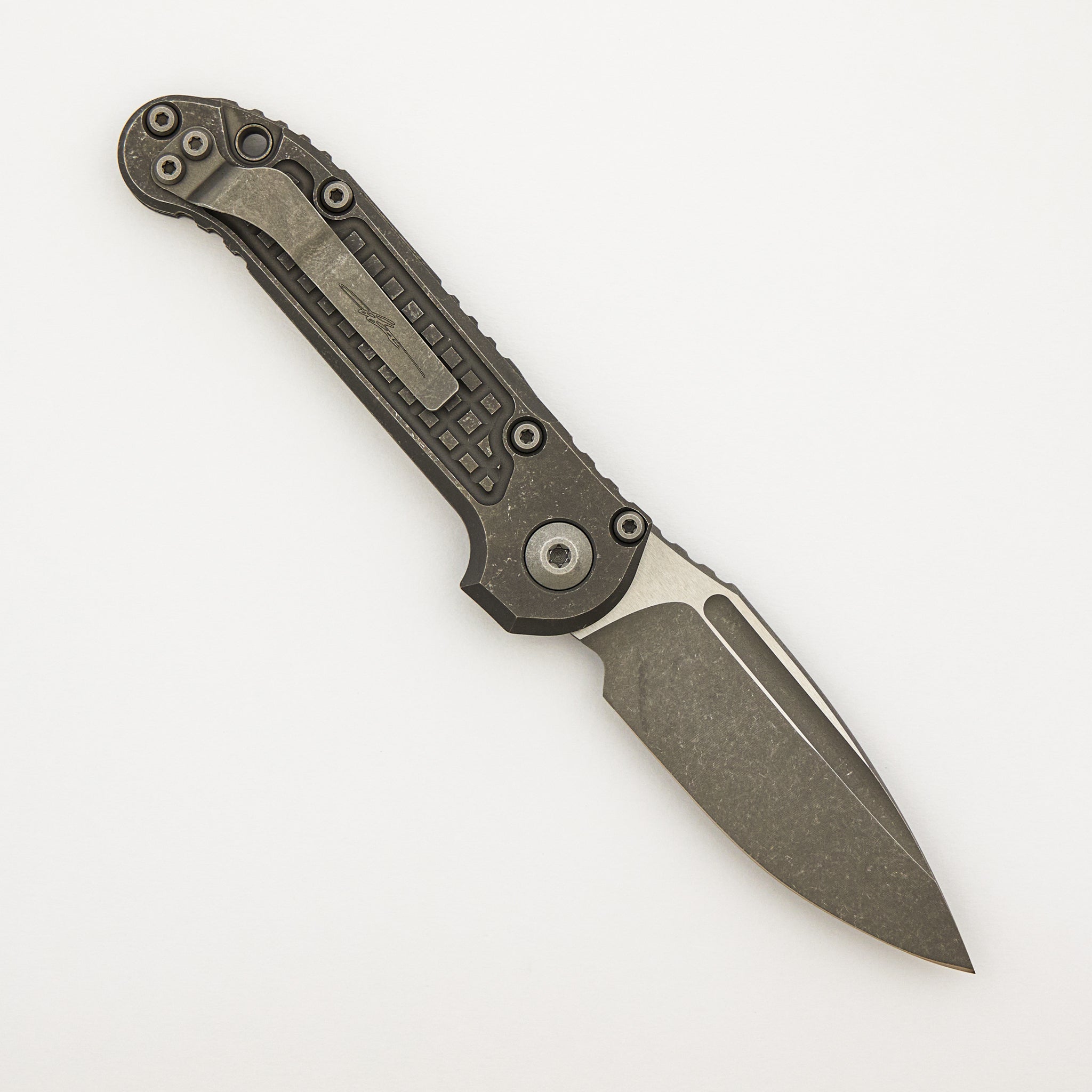 "Marfione Select" L.U.D.T. Clip Point Apocalyptic Finish Frag Pattern Titanium 1135-10APFRMS1