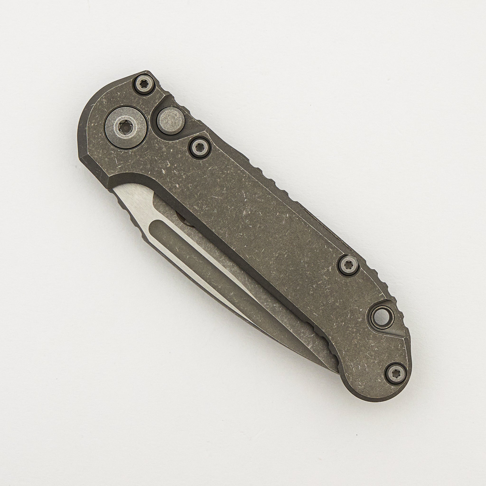 "Marfione Select" L.U.D.T. Clip Point Apocalyptic Finish Slab Side Titanium 1135-10APMS1