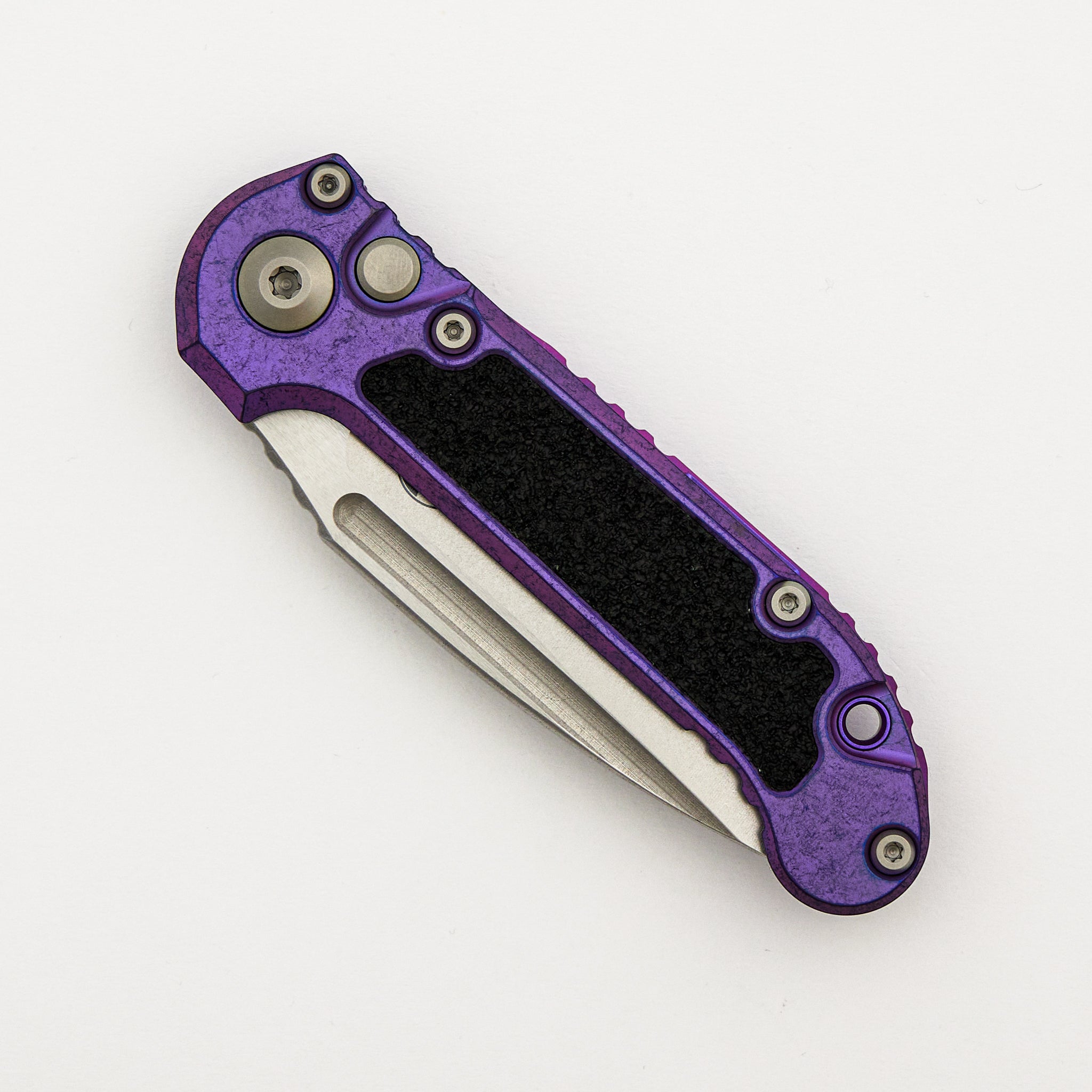"Marfione Select" L.U.D.T. Clip Point Stonewash Finish Purple Haze Anodized Titanium W/ Textured Inlay and Purple Accent 1135-10MS10