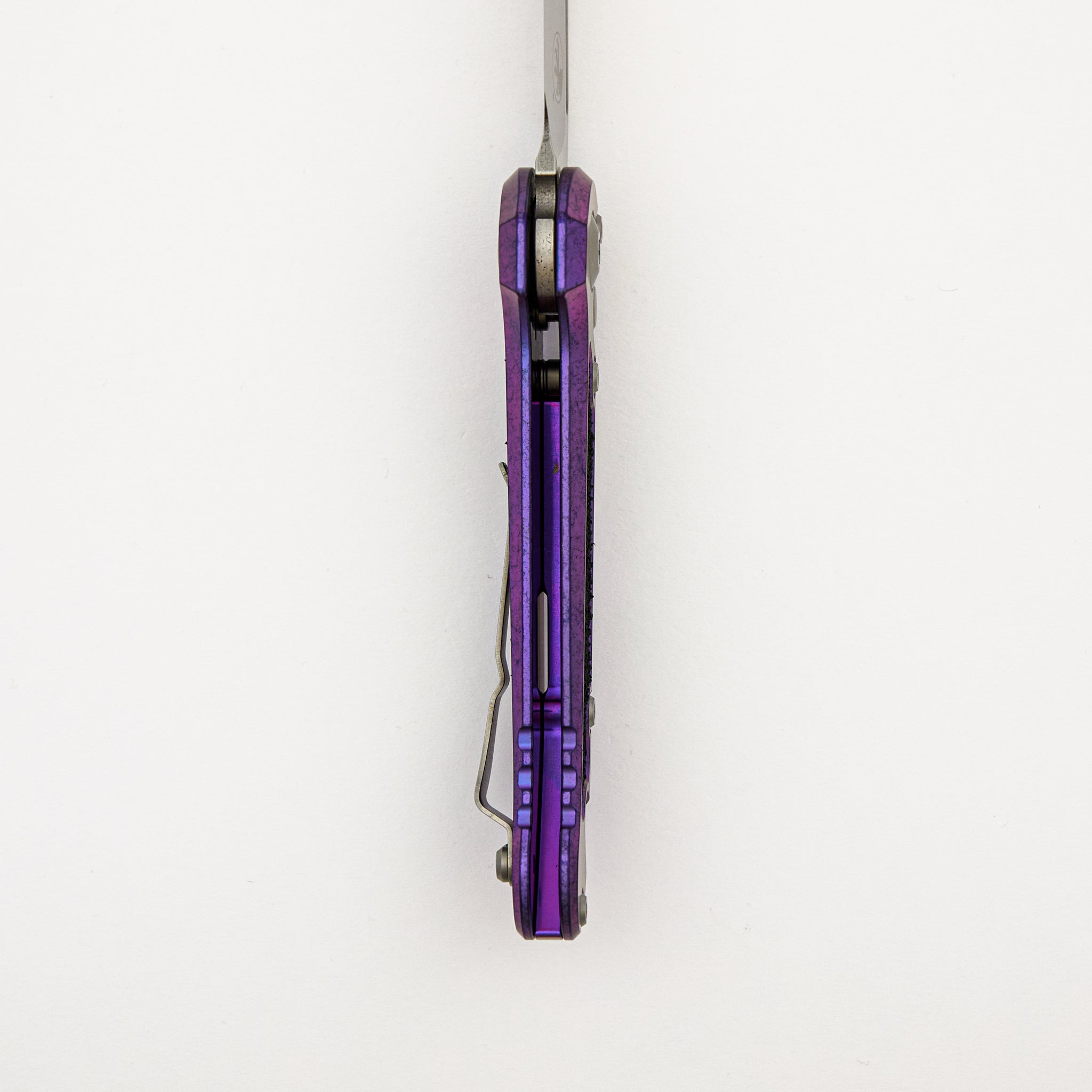 "Marfione Select" L.U.D.T. Clip Point Stonewash Finish Purple Haze Anodized Titanium W/ Textured Inlay and Purple Accent 1135-10MS10