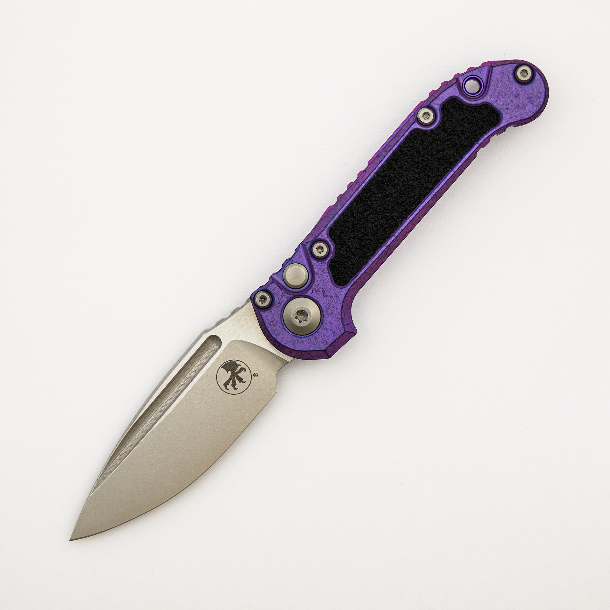 "Marfione Select" L.U.D.T. Clip Point Stonewash Finish Purple Haze Anodized Titanium W/ Textured Inlay and Purple Accent 1135-10MS10