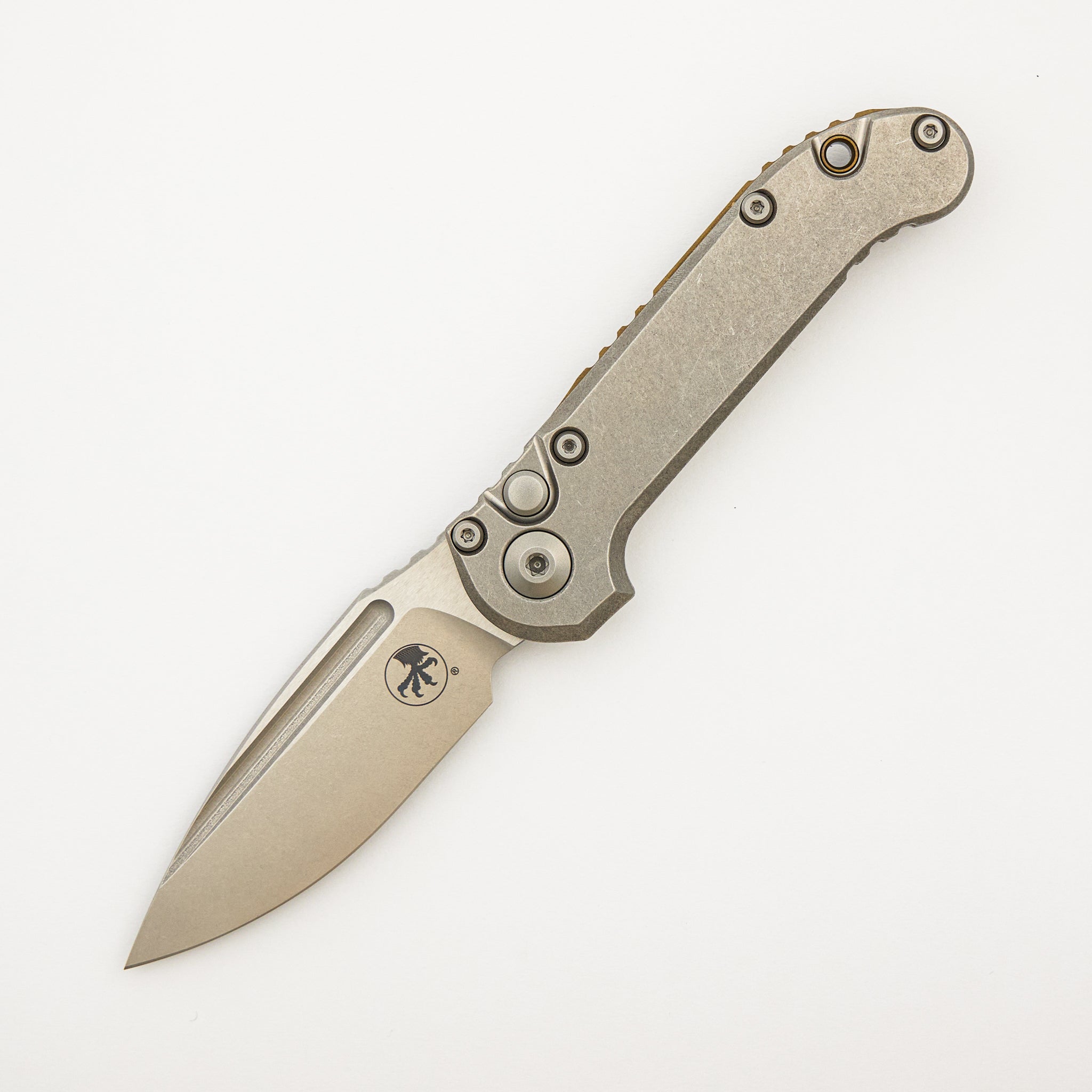 "Marfione Select" L.U.D.T. Clip Point Stonewash Finish Slab Side Titanium W/ Bronze Titanium Accent 1135-10MS7