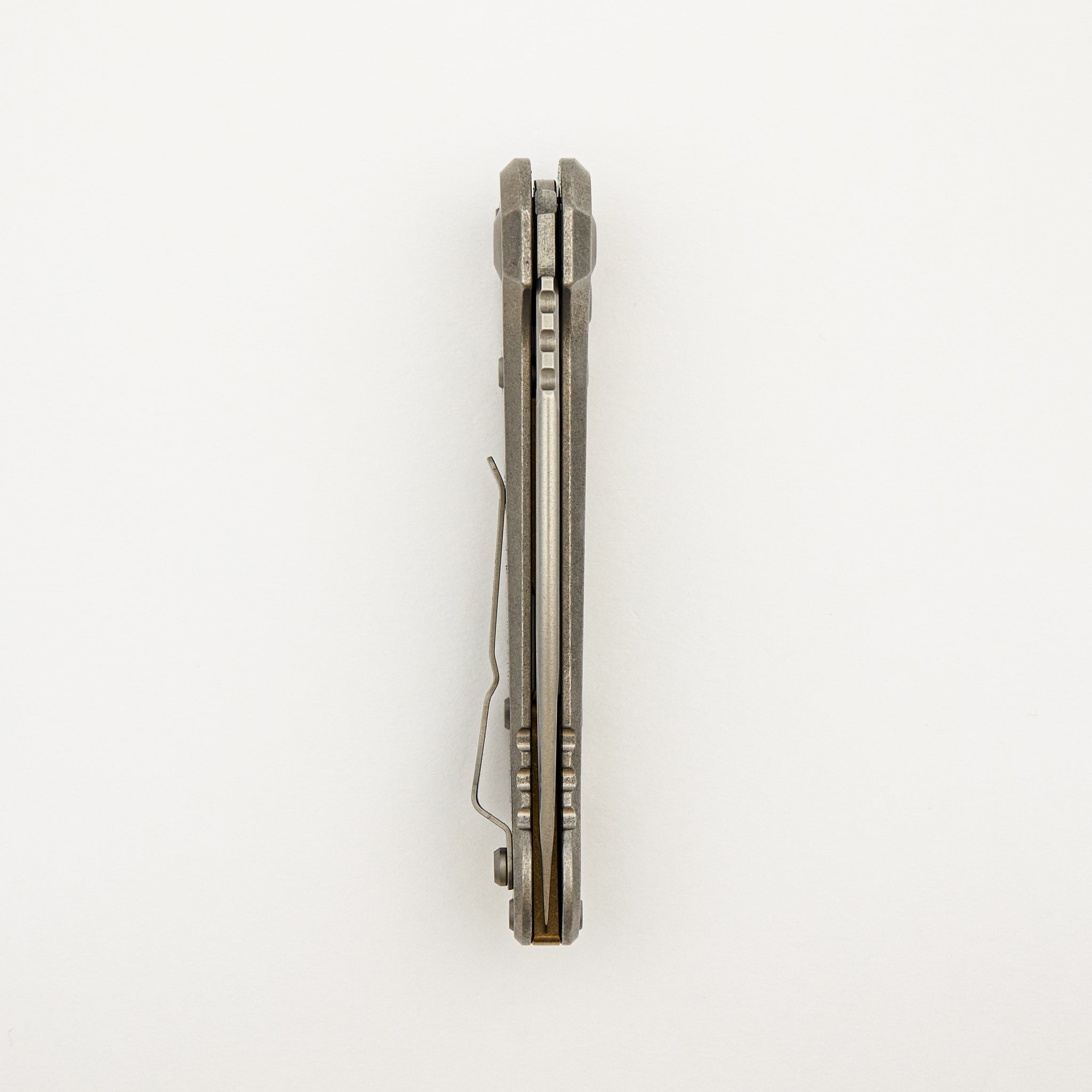 "Marfione Select" L.U.D.T. Clip Point Stonewash Finish Slab Side Titanium W/ Bronze Titanium Accent 1135-10MS7