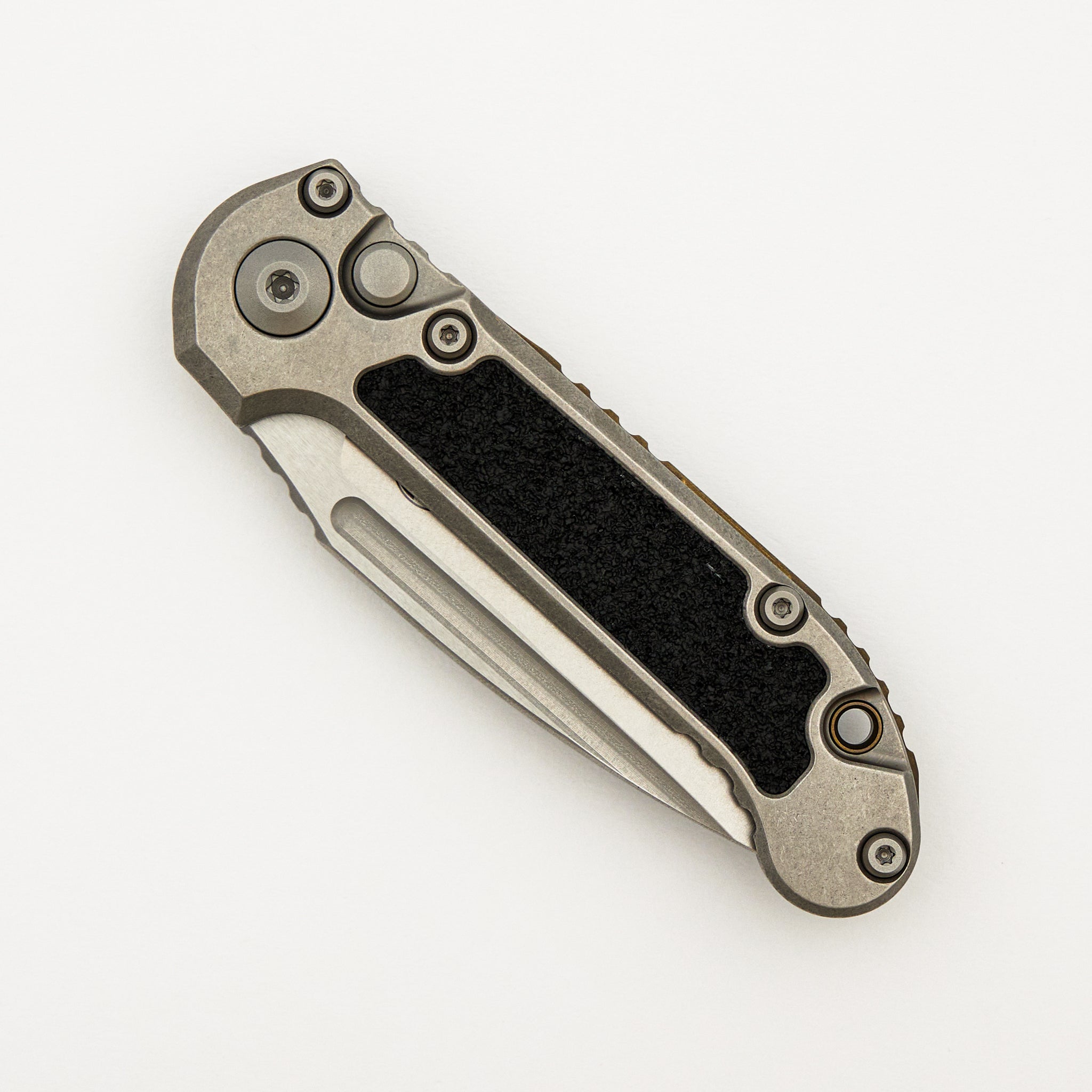 "Marfione Select" L.U.D.T. Clip Point Stonewash Finish Titanium W/ Textured Inlay and Bronze Titanium Accent 1135-10MS8