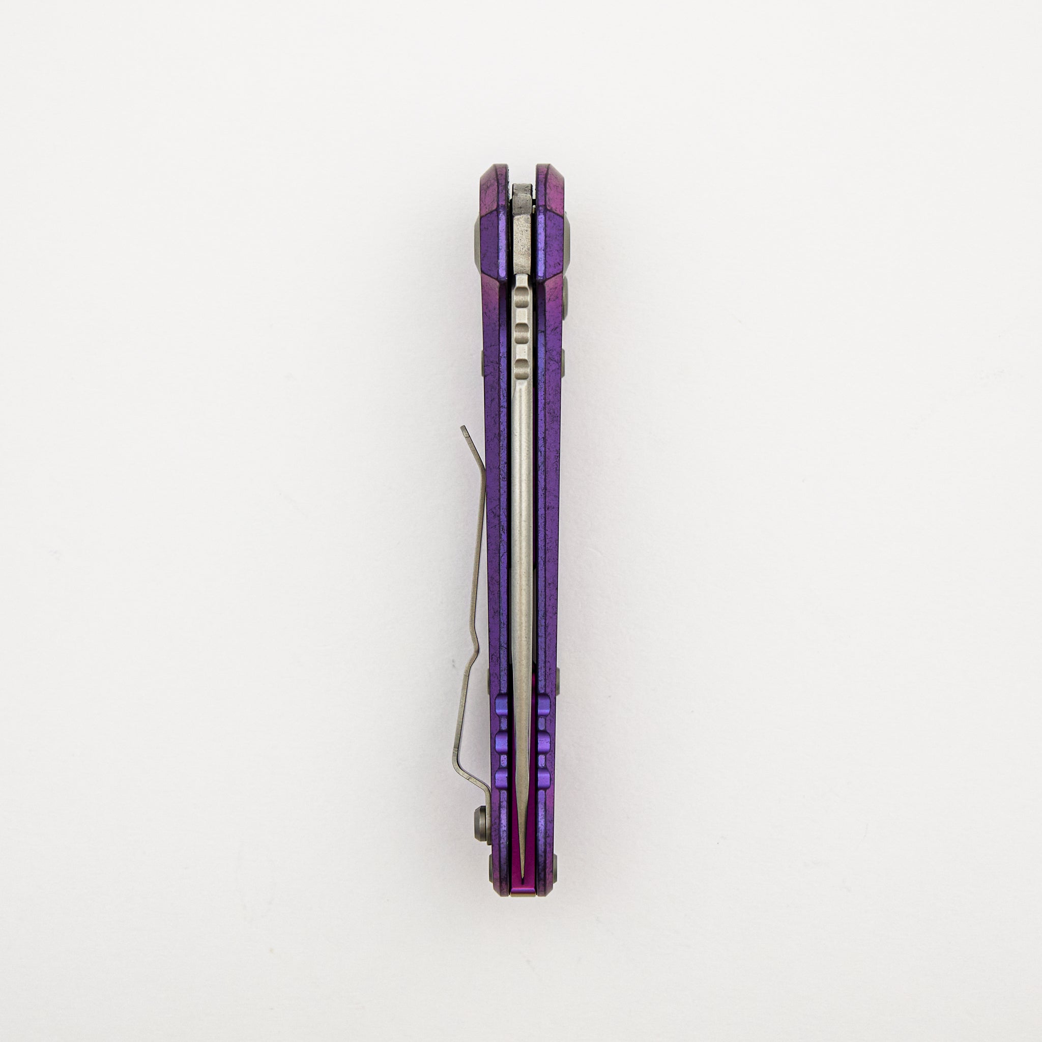 "Marfione Select" L.U.D.T. Clip Point Stonewash Finish Purple Haze Anodized Slab Side Titanium W/ Purple Accent 1135-10MS9