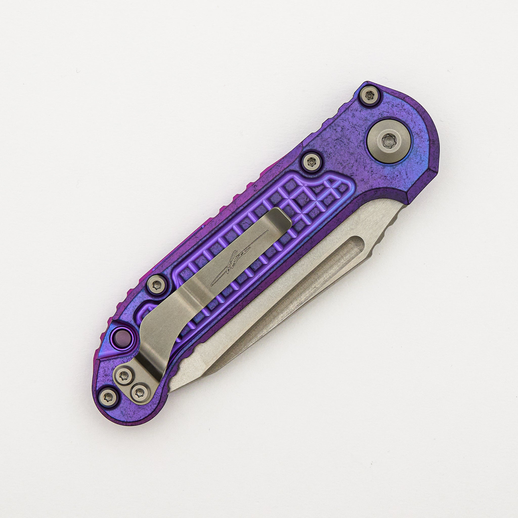 "Marfione Select" L.U.D.T. T/E Stonewash Finish Purple Haze Anodized Frag Pattern Titanium W/ Purple Accent 1136-10FRMS5