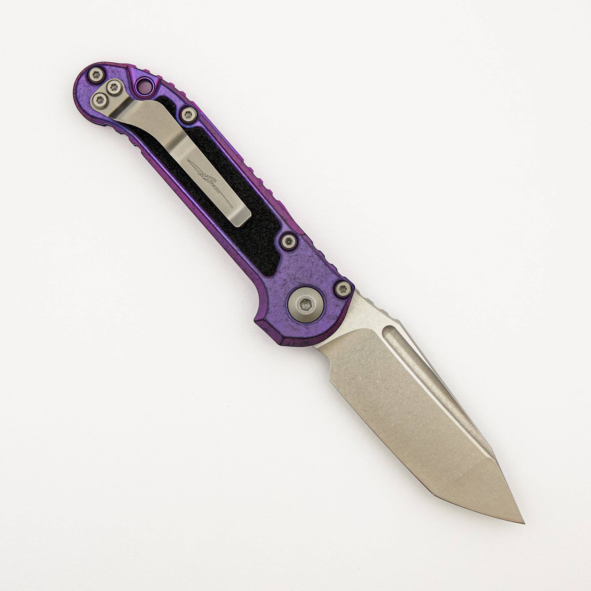 "Marfione Select" L.U.D.T. T/E Stonewash Finish Purple Haze Anodized Titanium W/ Textured Inlay and Purple Accent 1136-10MS10