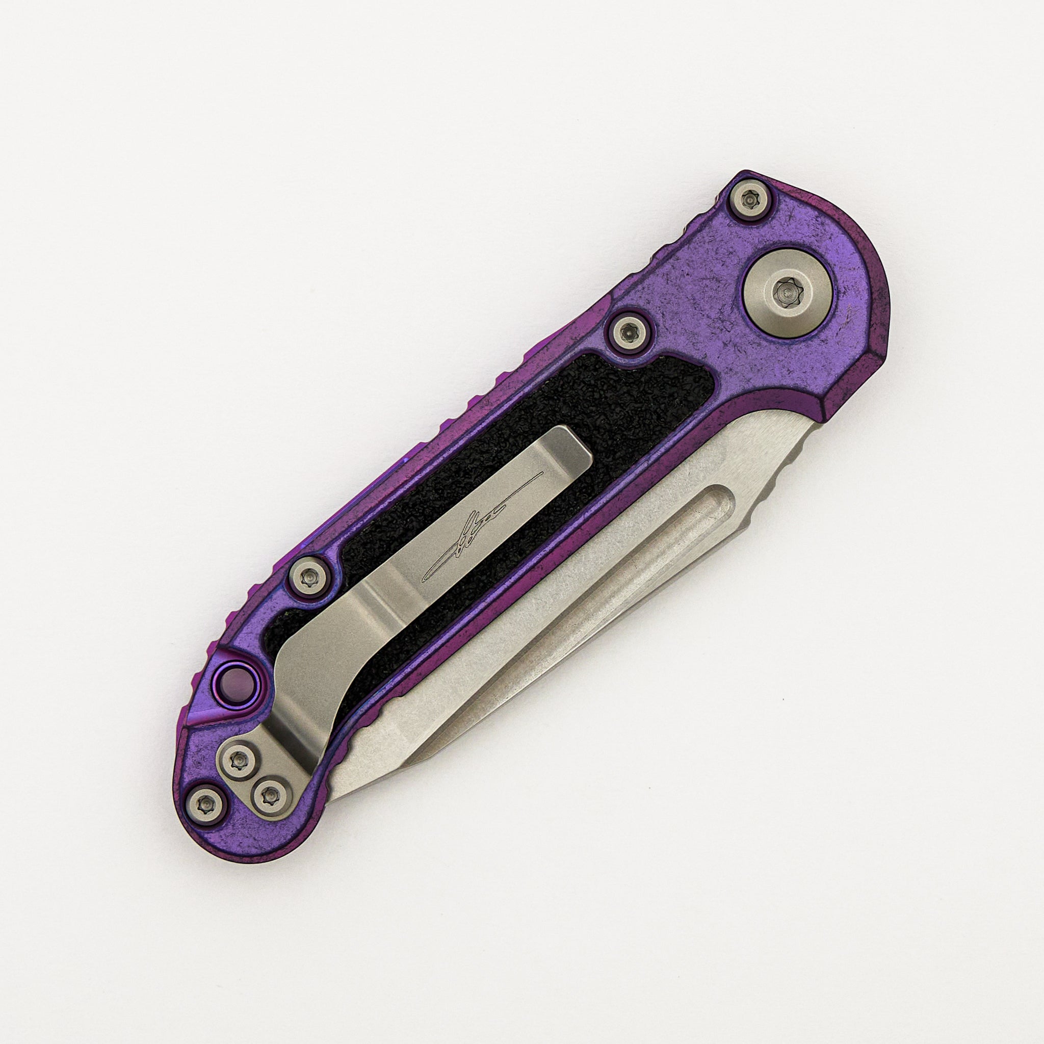 "Marfione Select" L.U.D.T. T/E Stonewash Finish Purple Haze Anodized Titanium W/ Textured Inlay and Purple Accent 1136-10MS10