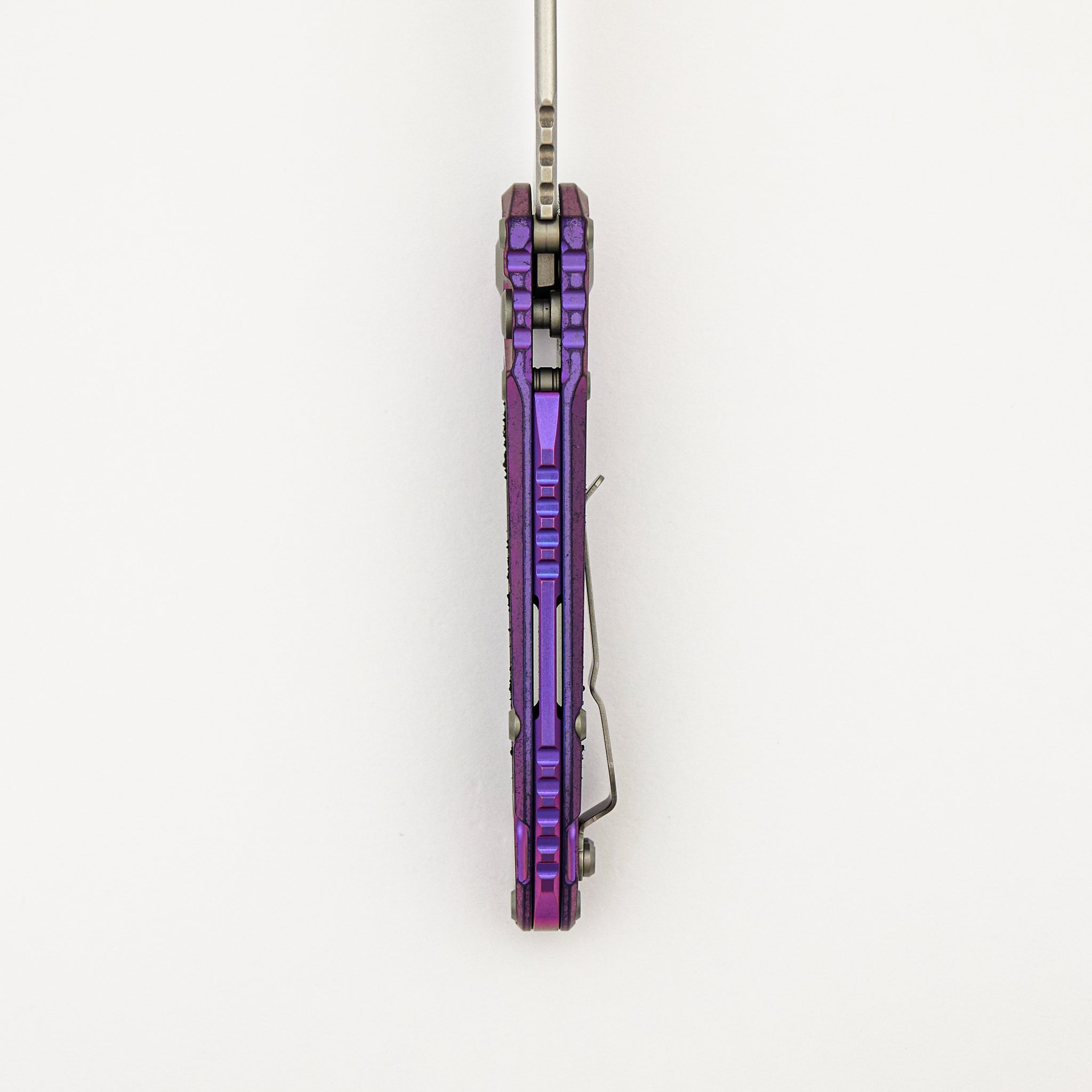 "Marfione Select" L.U.D.T. T/E Stonewash Finish Purple Haze Anodized Titanium W/ Textured Inlay and Purple Accent 1136-10MS10