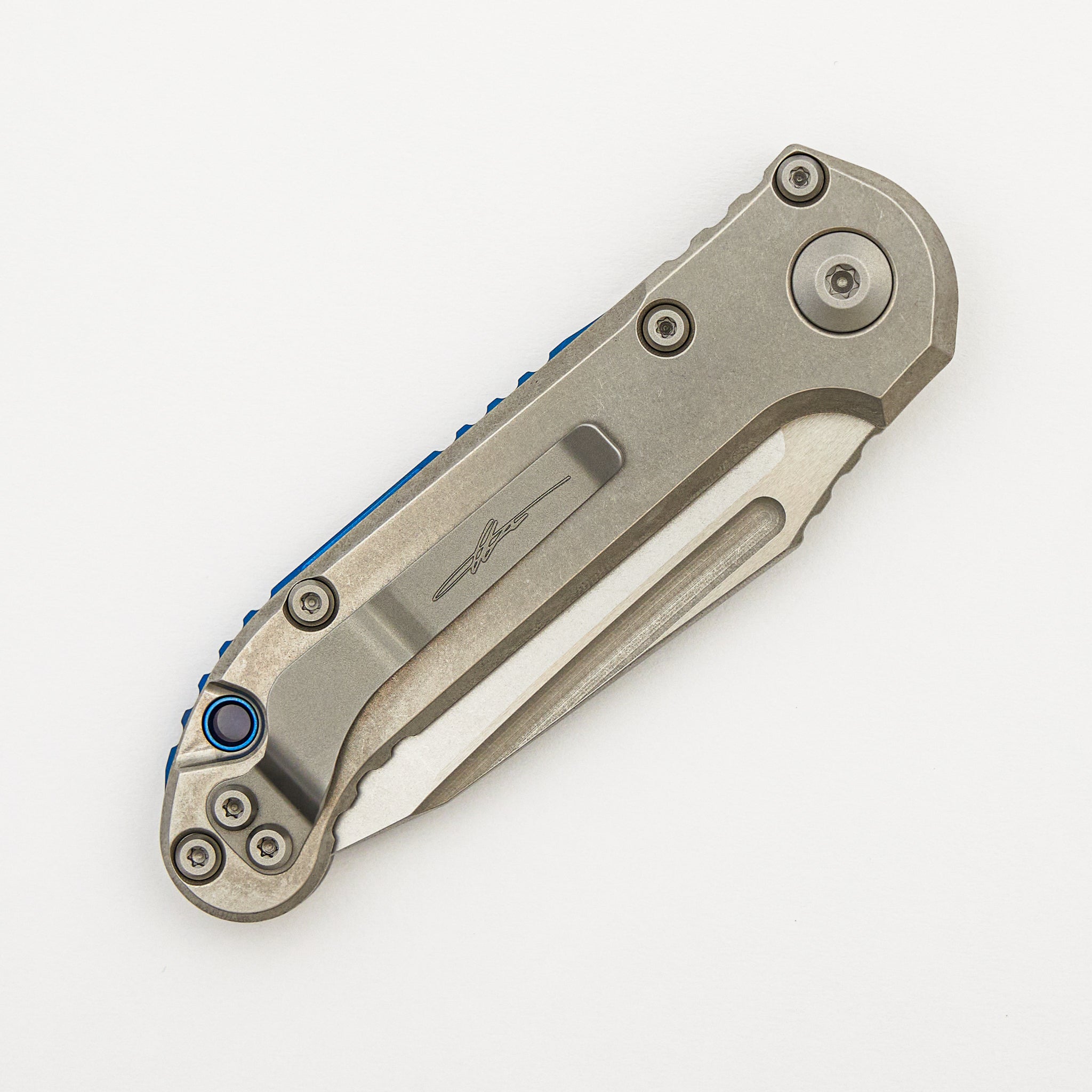 "Marfione Select" L.U.D.T. T/E Stonewash Finish Slab Side Titanium W/ Blue Titanium Accent 1136-10MS3