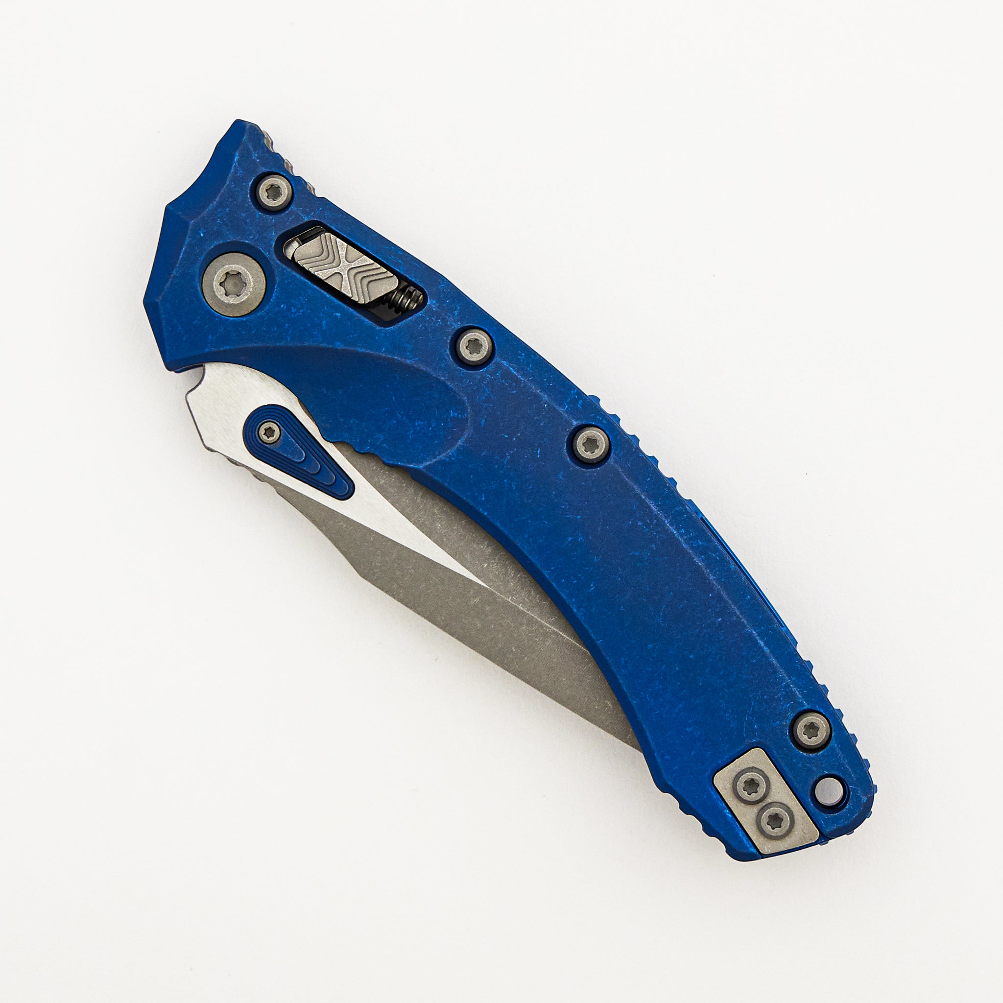"Marfione Select" Amphibian - RAM-LOK Apocalyptic Finish Antique Blue Anodized Slab Side Titanium W/ Blue Accent 137RL-10APMS2