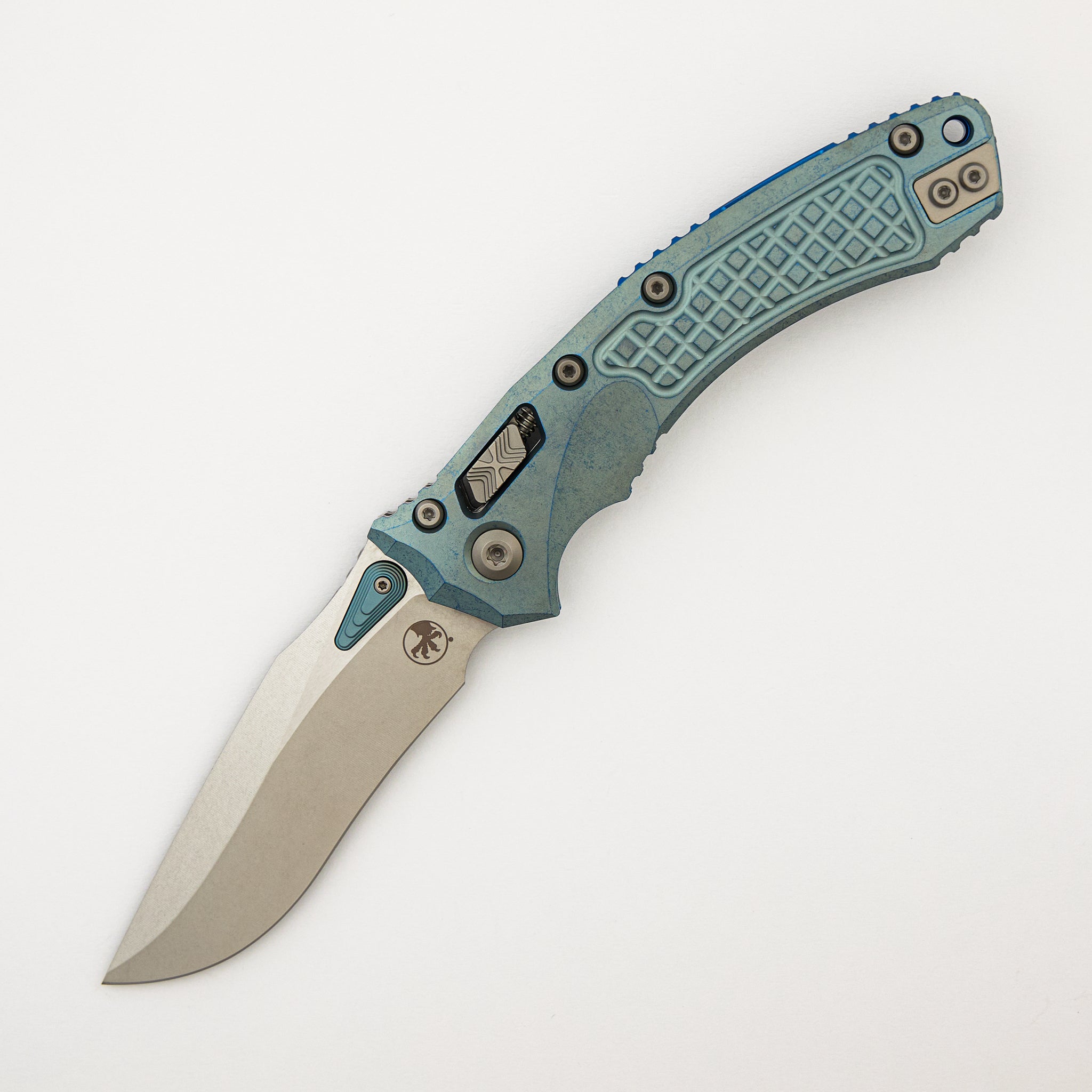 "Marfione Select" Amphibian - RAM-LOK Stonewash Finish Ice Blue Anodized Frag Pattern Titanium w/ Blue Titanium Accent 137RL-10FRMS6