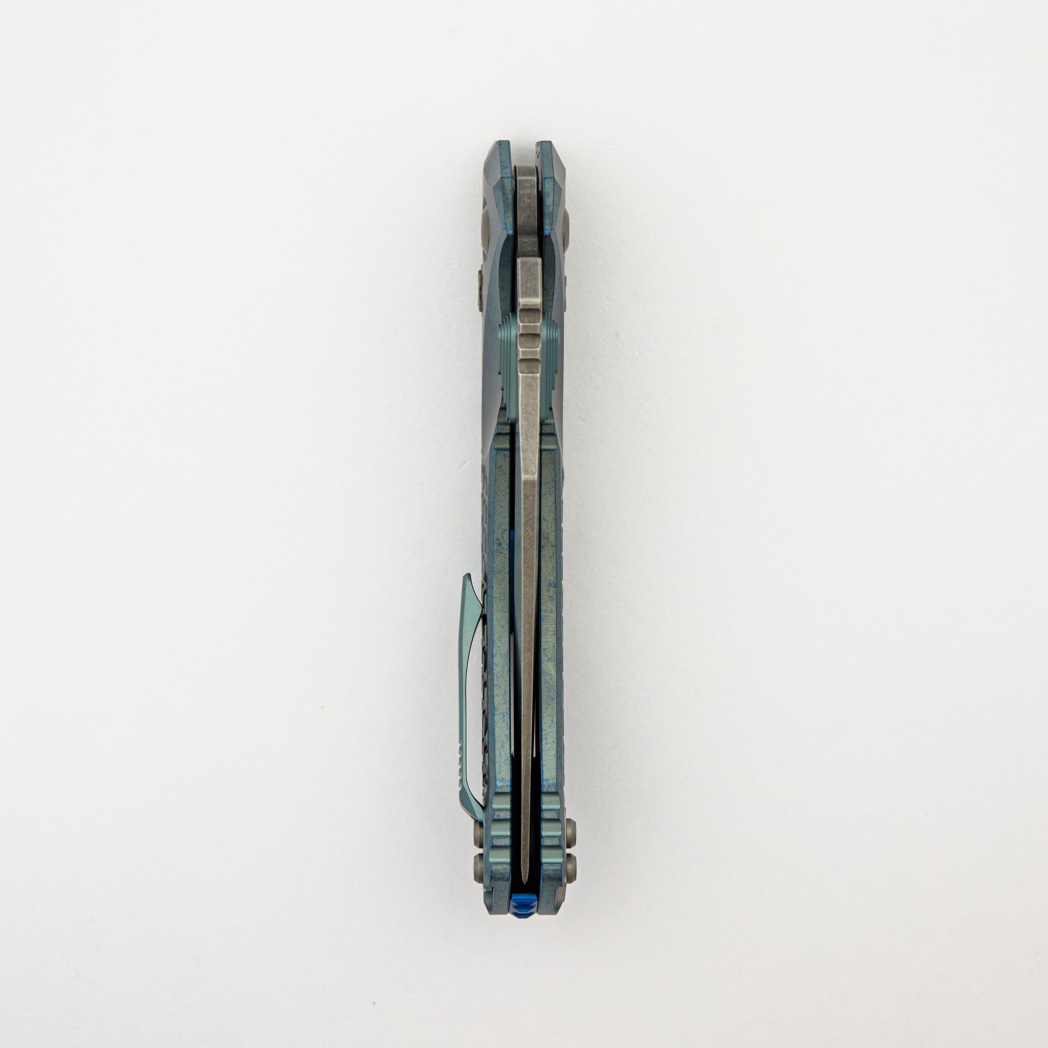 "Marfione Select" Amphibian - RAM-LOK Stonewash Finish Ice Blue Anodized Frag Pattern Titanium w/ Blue Titanium Accent 137RL-10FRMS6