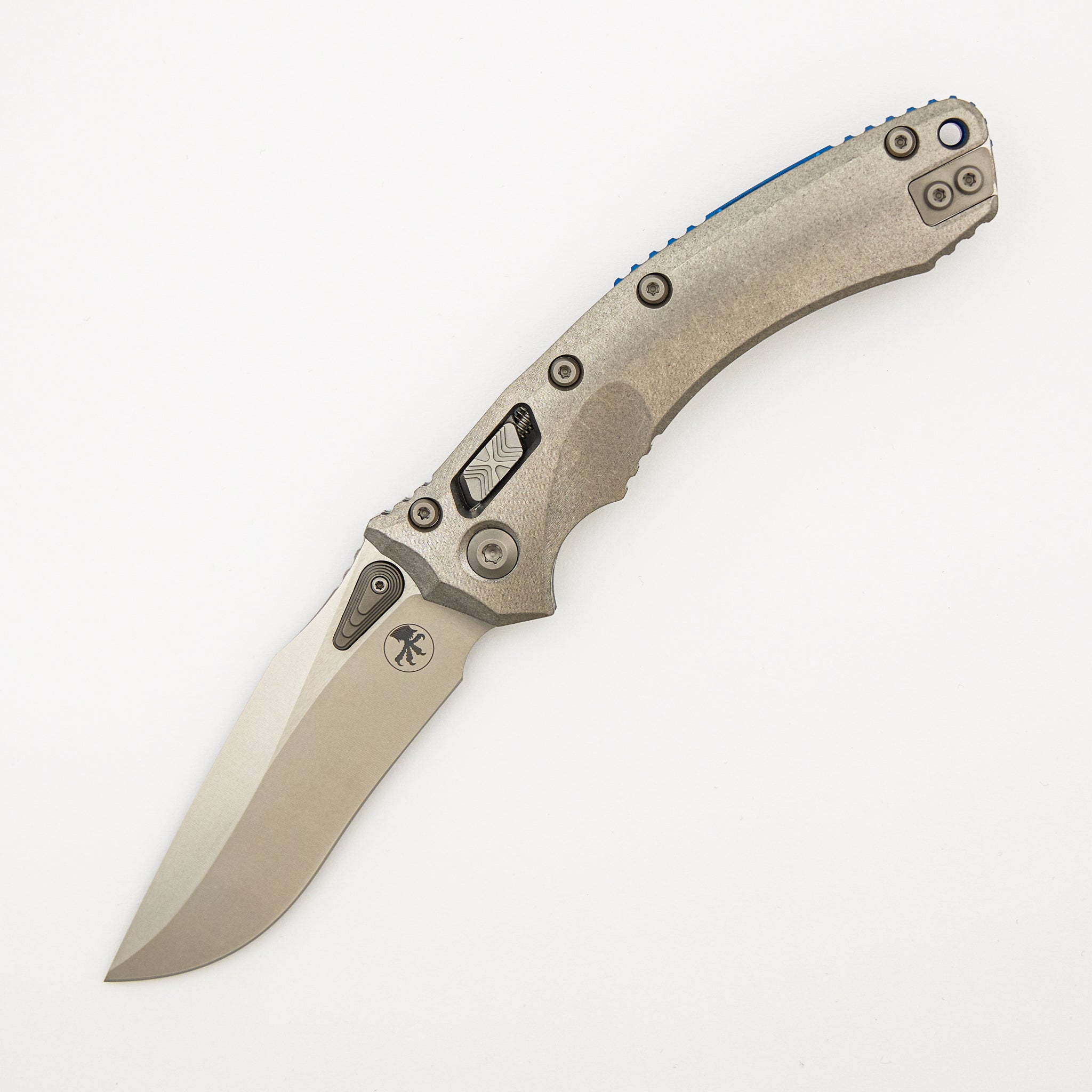 "Marfione Select" Amphibian - RAM-LOK Stonewash Finish Slab Side Titanium W/ Blue Titanium Accent 137RL-10MS2