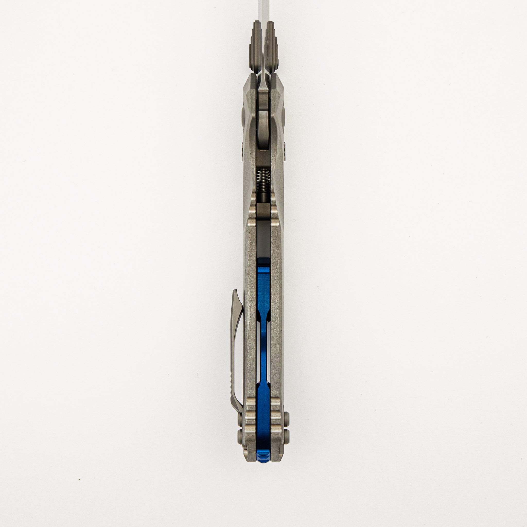 "Marfione Select" Amphibian - RAM-LOK Stonewash Finish Slab Side Titanium W/ Blue Titanium Accent 137RL-10MS2