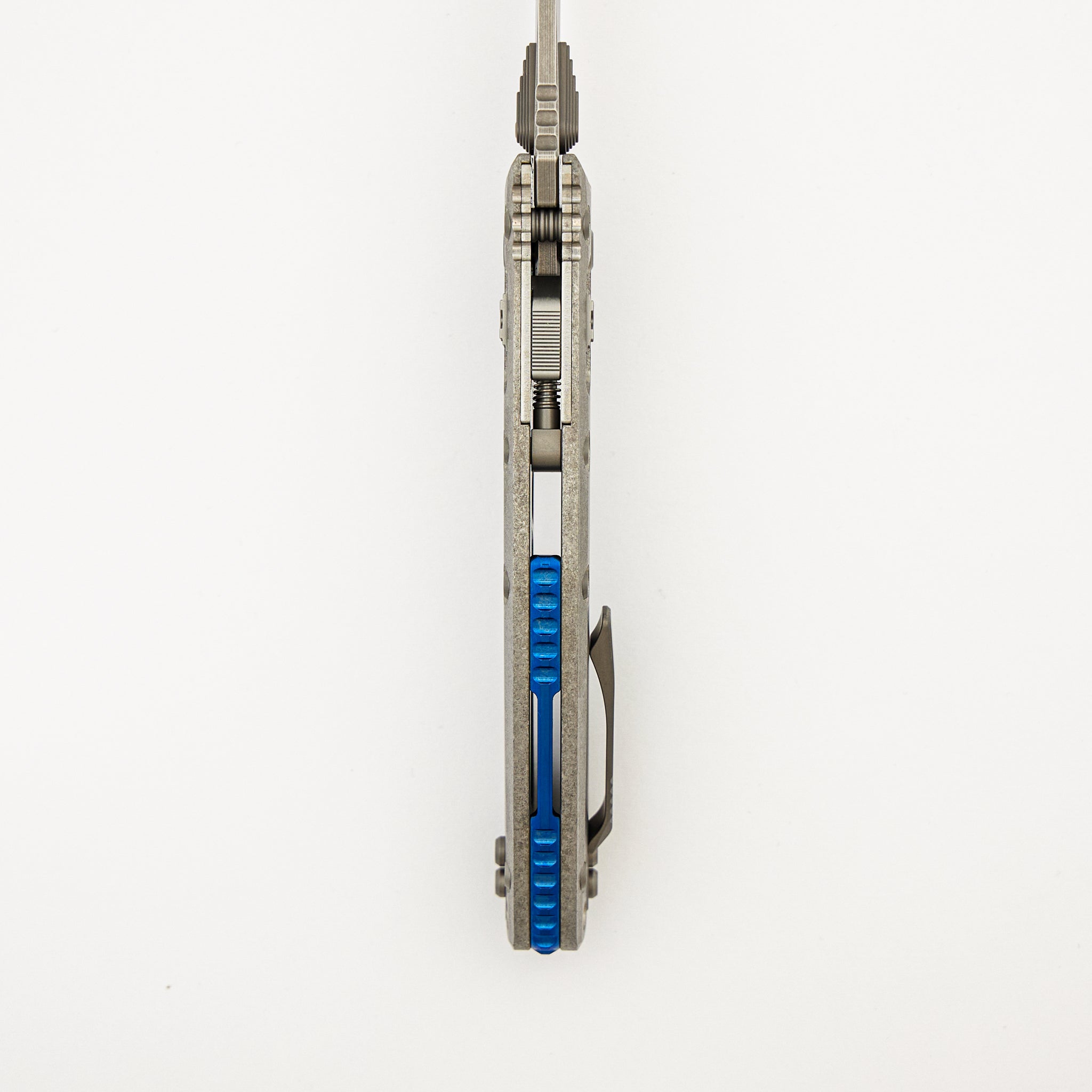 "Marfione Select" Amphibian - RAM-LOK Stonewash Finish Slab Side Titanium W/ Blue Titanium Accent 137RL-10MS2
