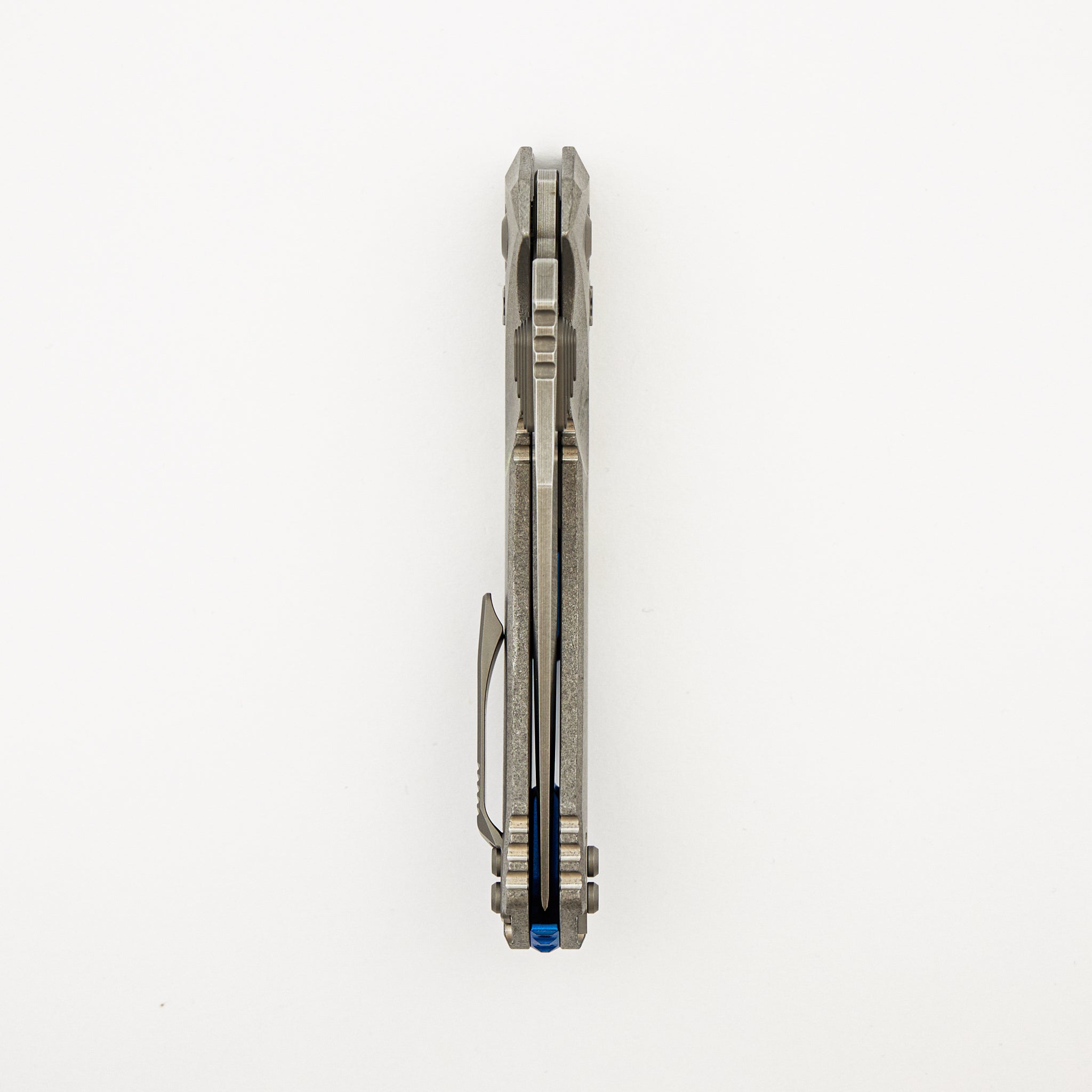 "Marfione Select" Amphibian - RAM-LOK Stonewash Finish Slab Side Titanium W/ Blue Titanium Accent 137RL-10MS2
