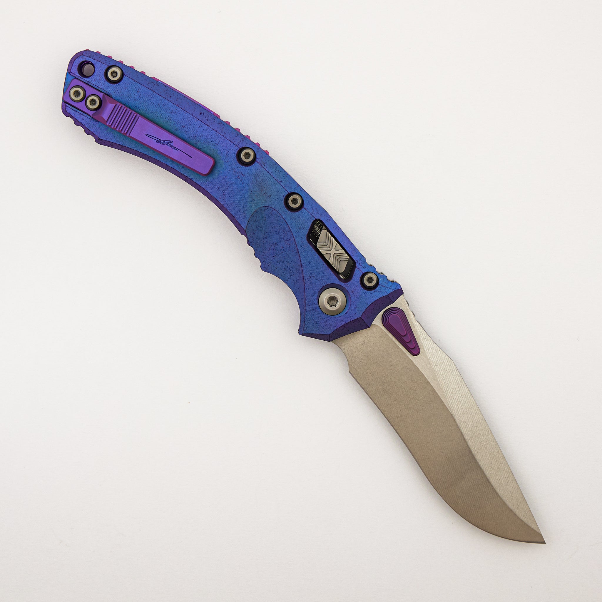 "Marfione Select" Amphibian - RAM-LOK Stonewash Finish Purple Haze Anodized Slab Side Titanium W/ Purple Titanium Accent 137RL-10MS5