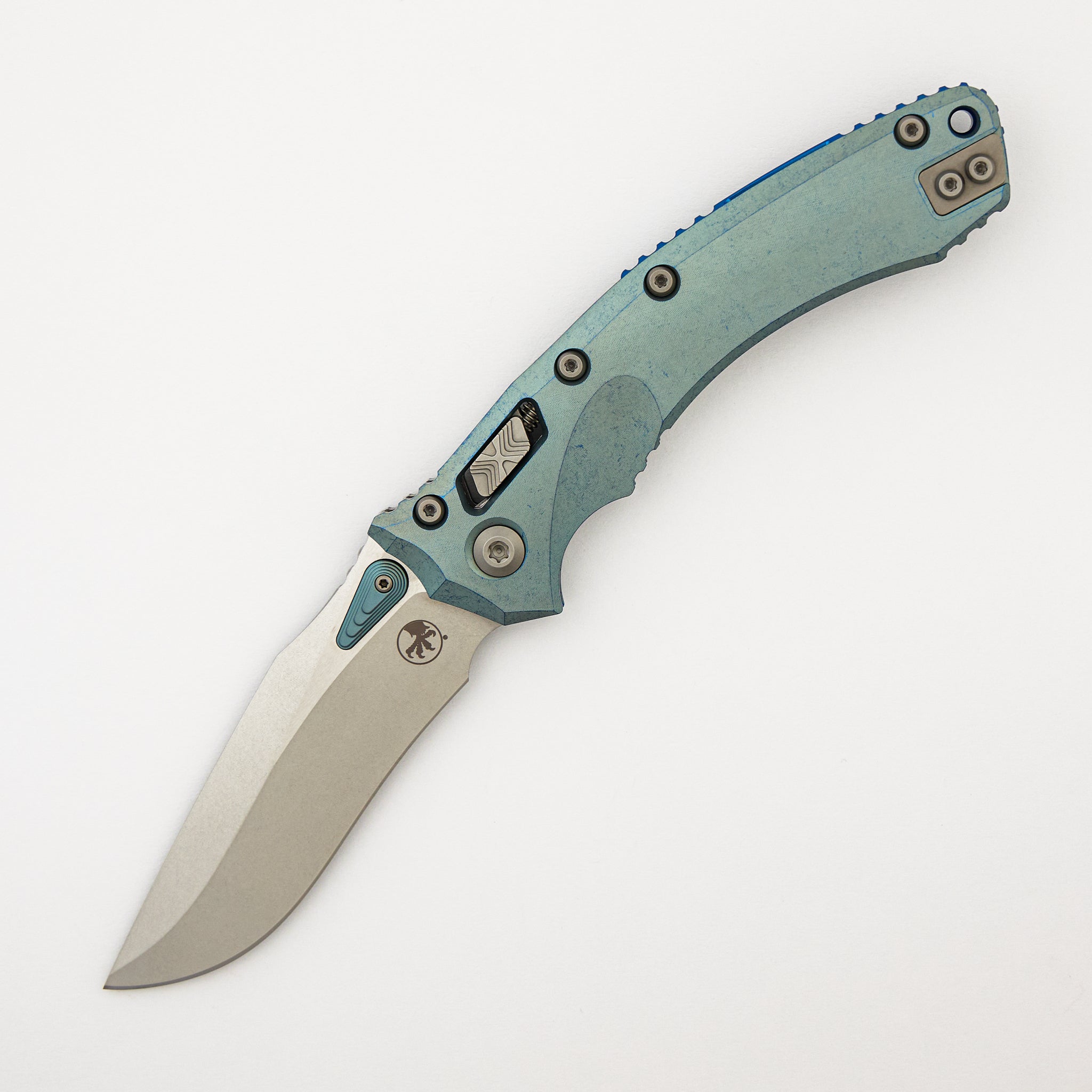 "Marfione Select" Amphibian - RAM-LOK Stonewash Finish Ice Blue Anodized Slab Side Titanium W/ Blue Titanium Accent 137RL-10MS6