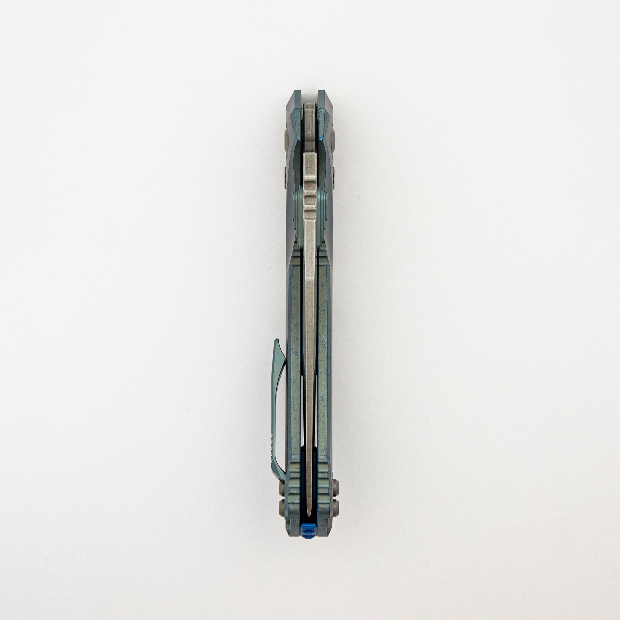 "Marfione Select" Amphibian - RAM-LOK Stonewash Finish Ice Blue Anodized Slab Side Titanium W/ Blue Titanium Accent 137RL-10MS6