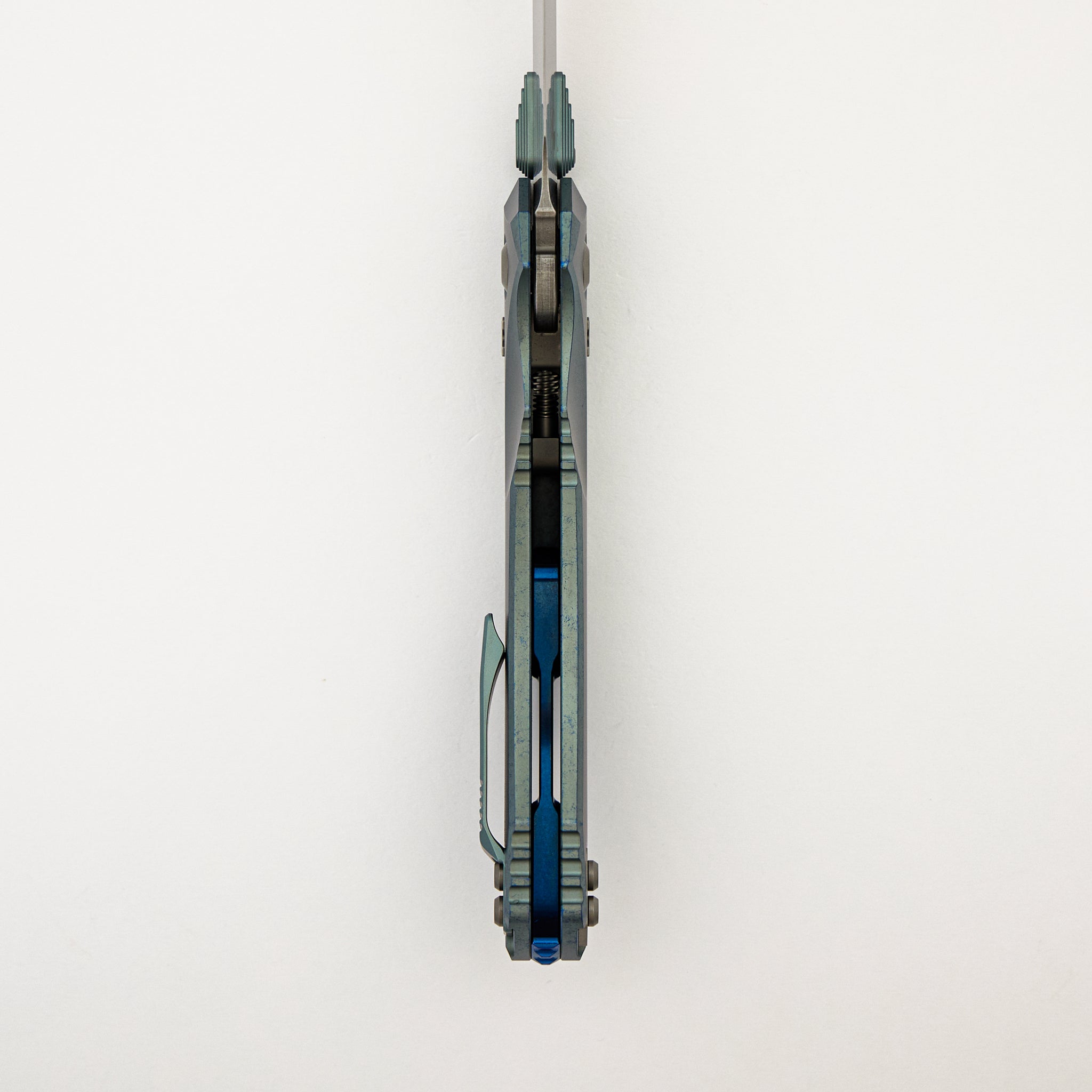 "Marfione Select" Amphibian - RAM-LOK Stonewash Finish Ice Blue Anodized Slab Side Titanium W/ Blue Titanium Accent 137RL-10MS6