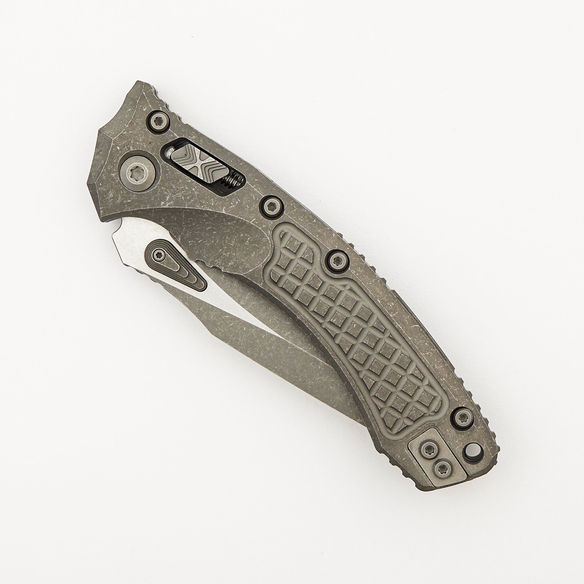 "Marfione Select" Amphibian - RAM-LOK Partial Serrated Apocalyptic Finish Frag Pattern Titanium 137RL-11APFRMS1