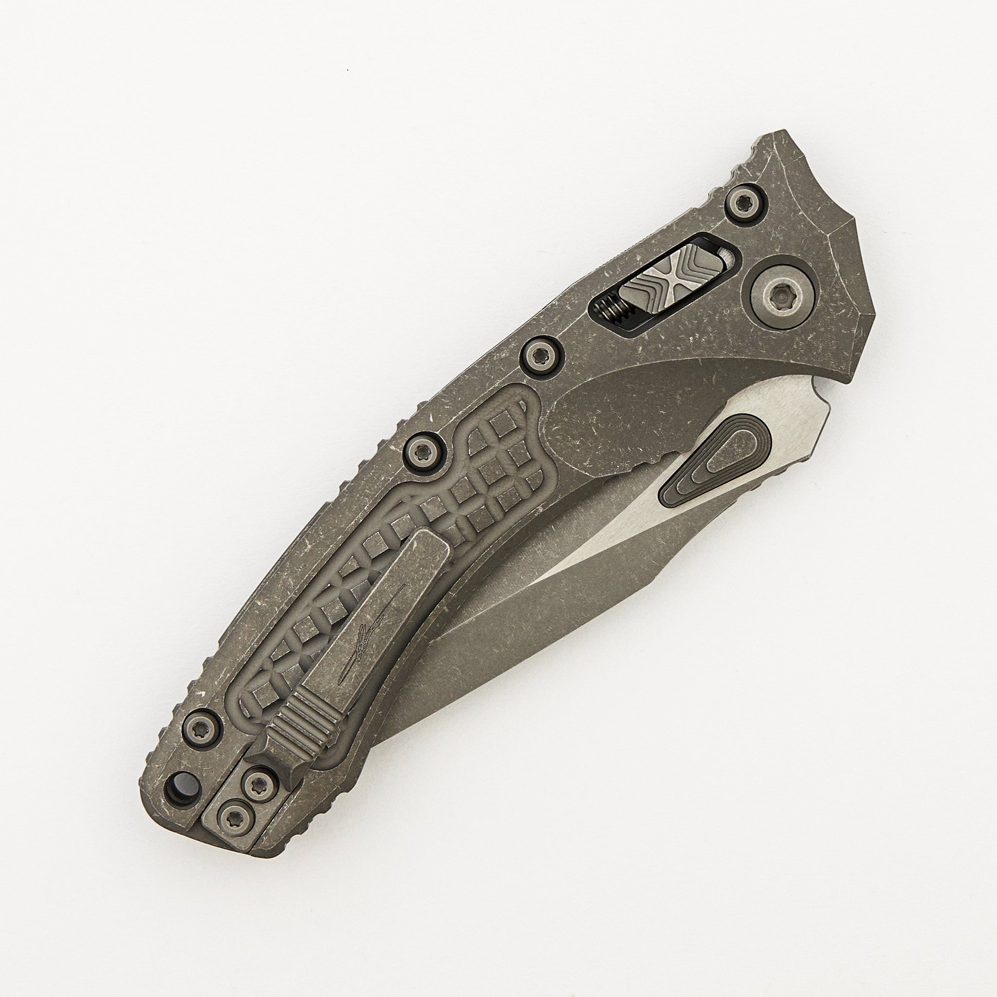 "Marfione Select" Amphibian - RAM-LOK Partial Serrated Apocalyptic Finish Frag Pattern Titanium 137RL-11APFRMS1
