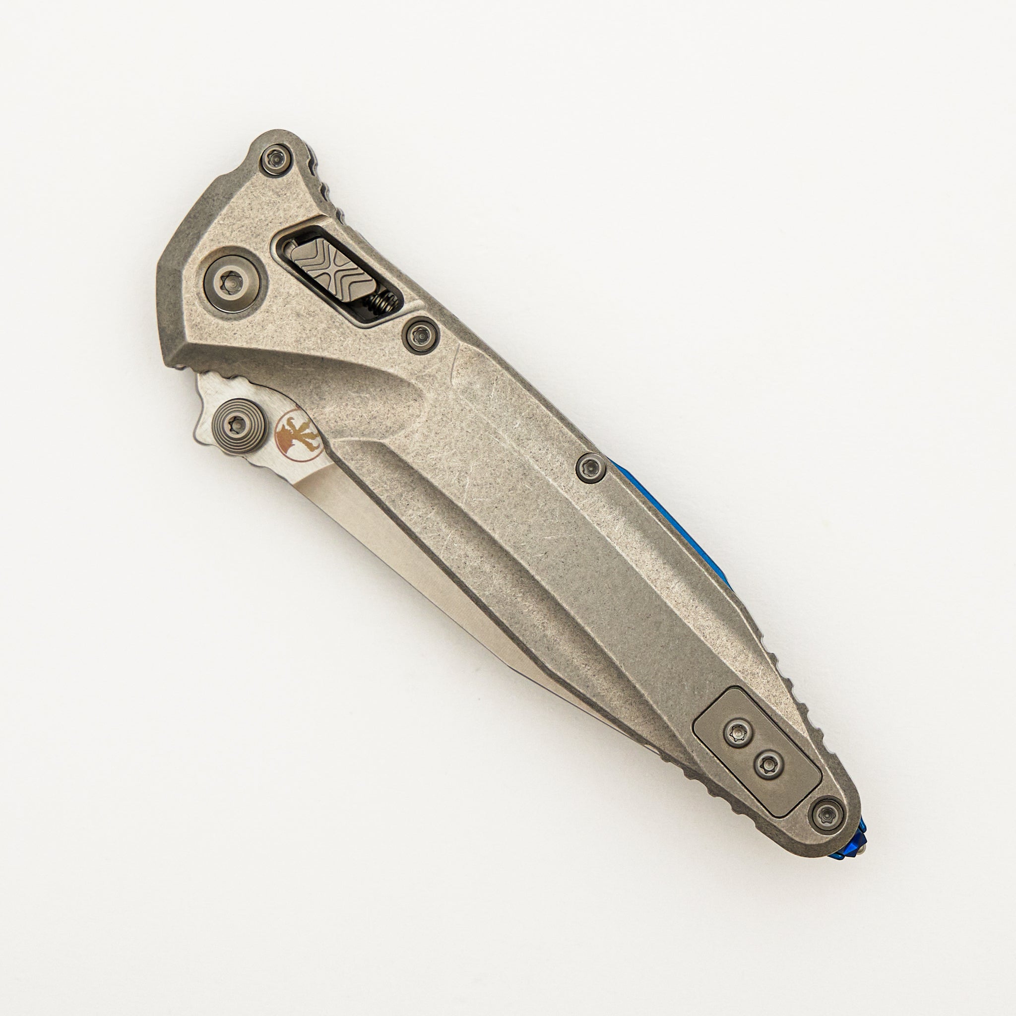 "Marfione Select" Socom Delta RAM-LOK Spear Point Stonewash Finish Titanium w/ Blue Titanium Accents 159RL-10SMS3