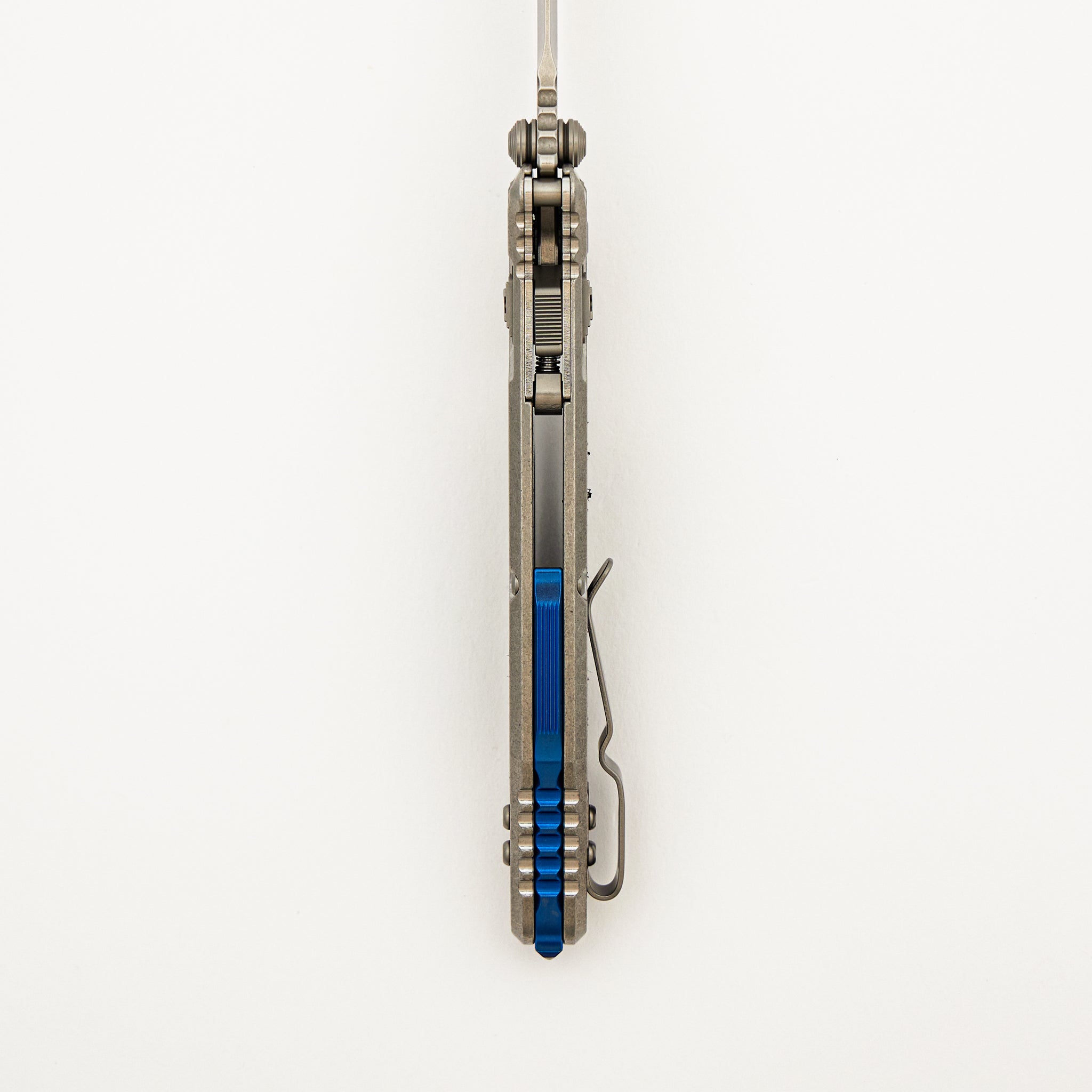 "Marfione Select" Socom RAM-LOK Spear Point Stonewash Finish Titanium W/ Textured Inlay & Blue Accents 160RL-10SMS3