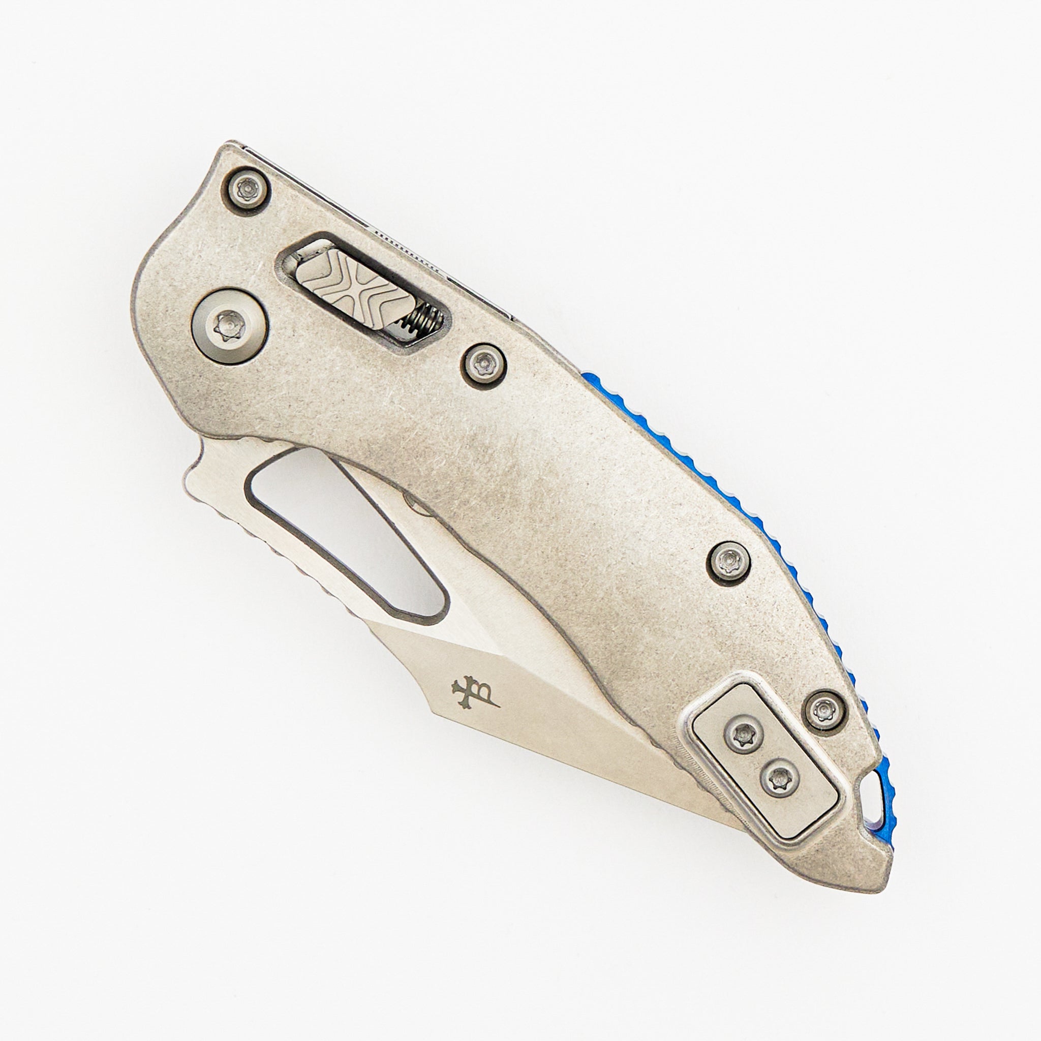 "Marfione Select" M-Stitch - RAM-LOK Stonewash Finish Slab Side Titanium W/ Blue Accent 169MRL-10MS2